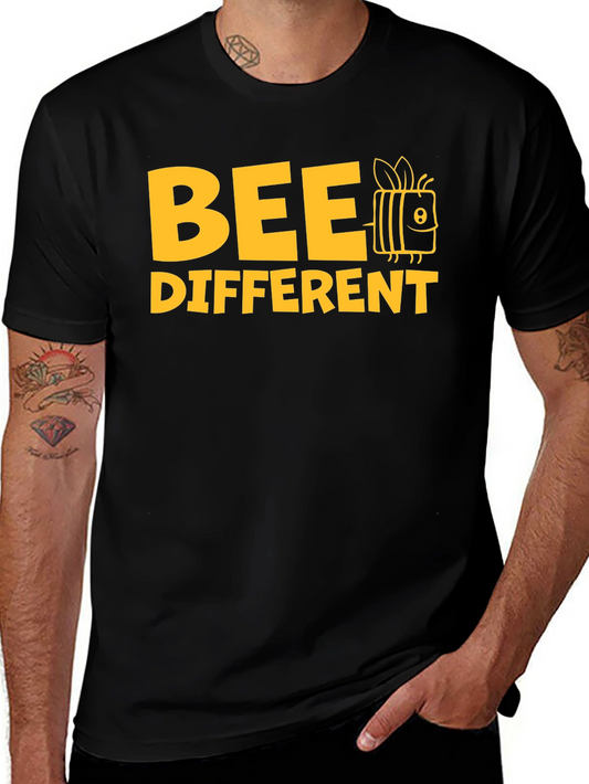 Bee Different Graphic Tee - Black Cotton Shirt