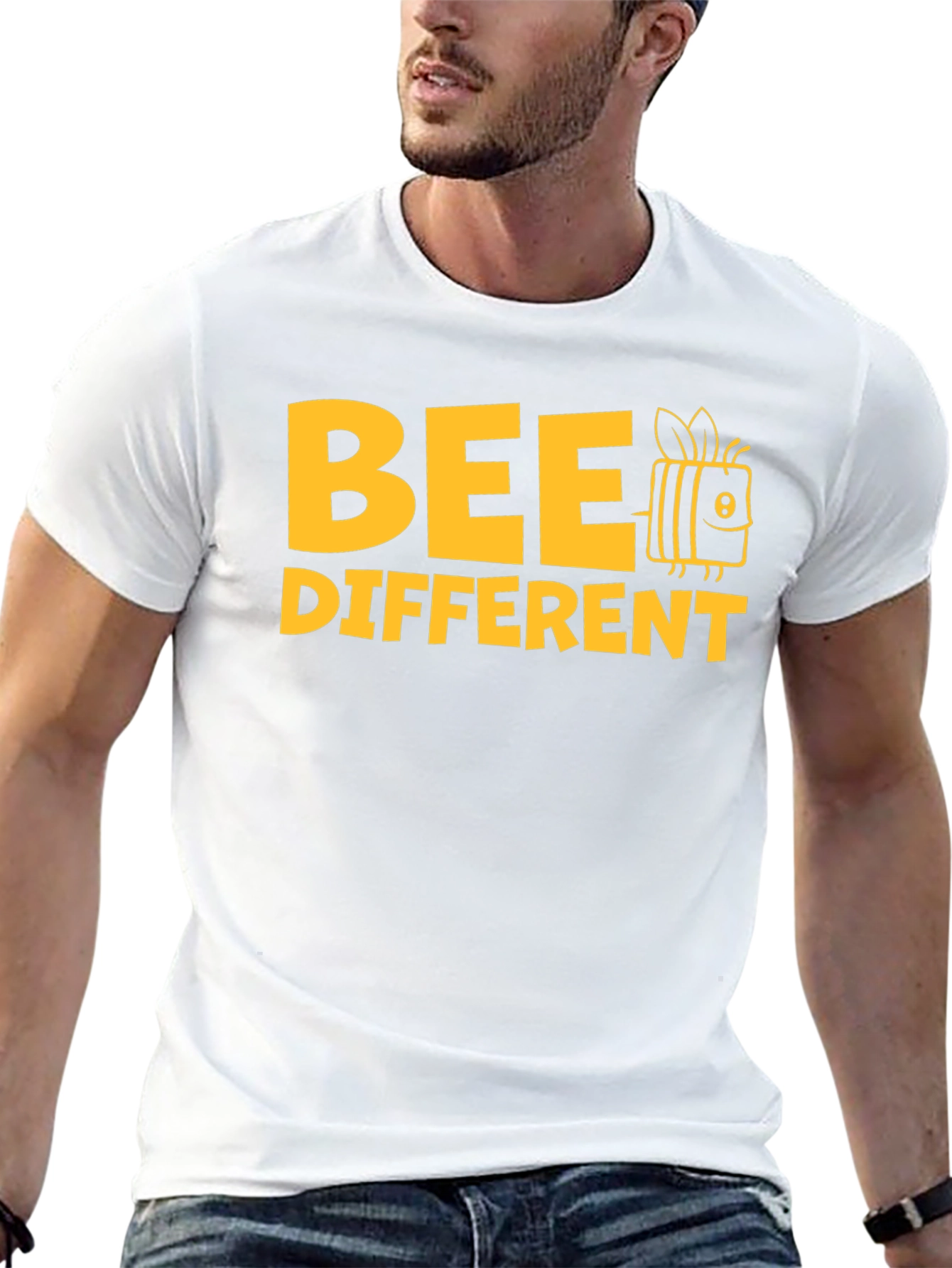 Bee Different Graphic Tee - Black Cotton Shirt