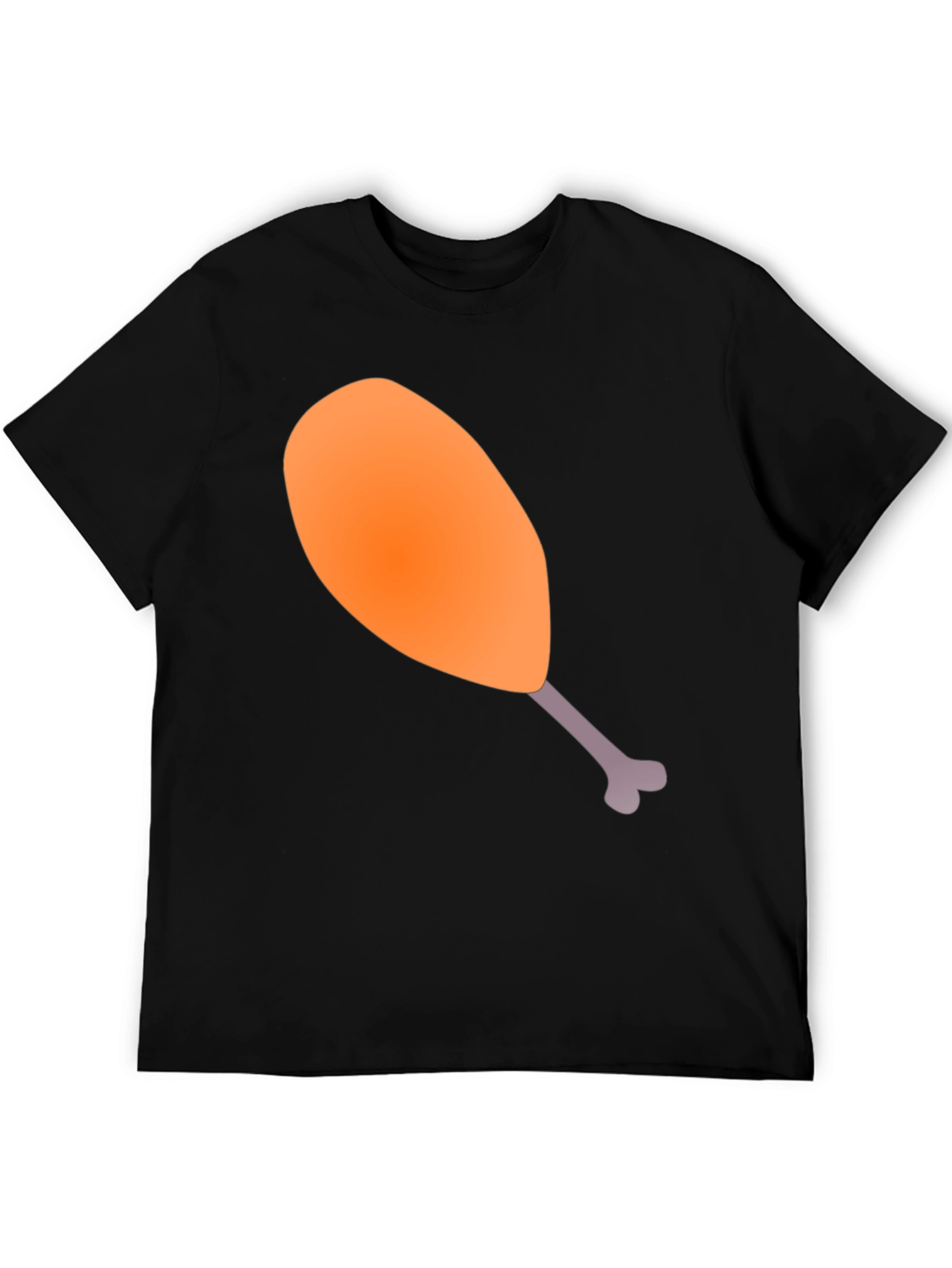 Funny Chicken Leg Graphic Tee - Black Unisex T-Shirt