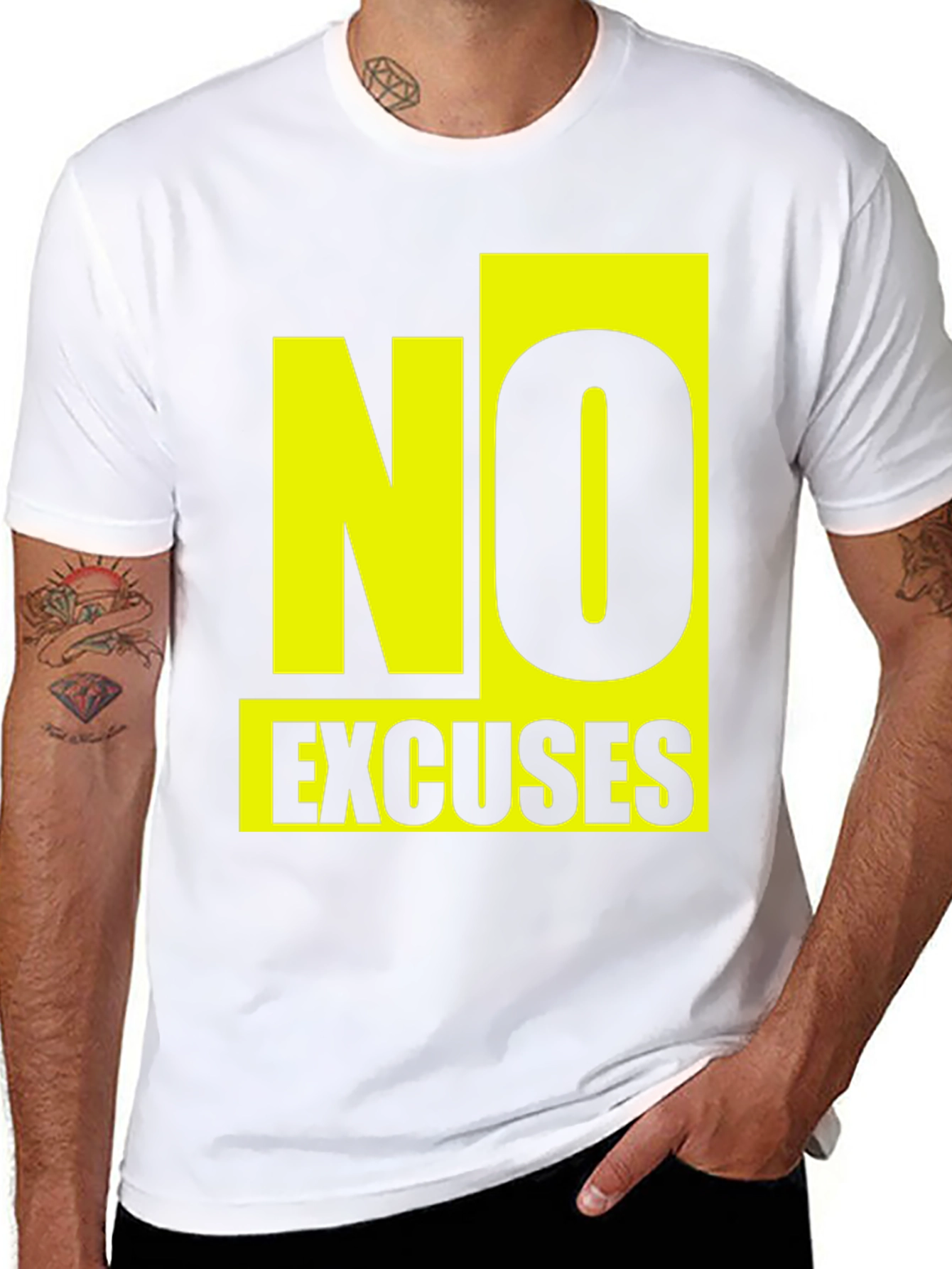 No Excuses Graphic T-Shirt - Motivational Black Tee