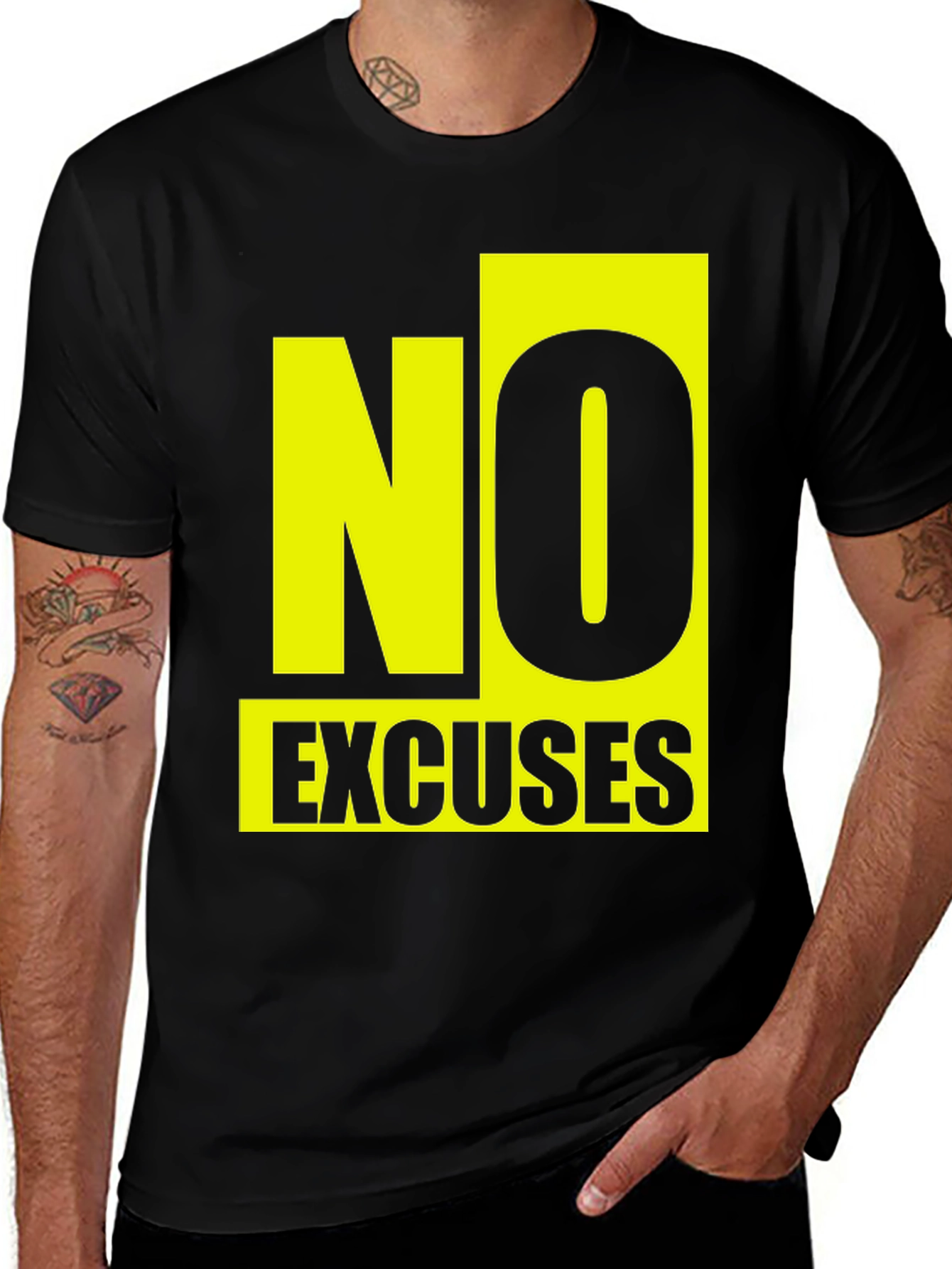 No Excuses Graphic T-Shirt - Motivational Black Tee