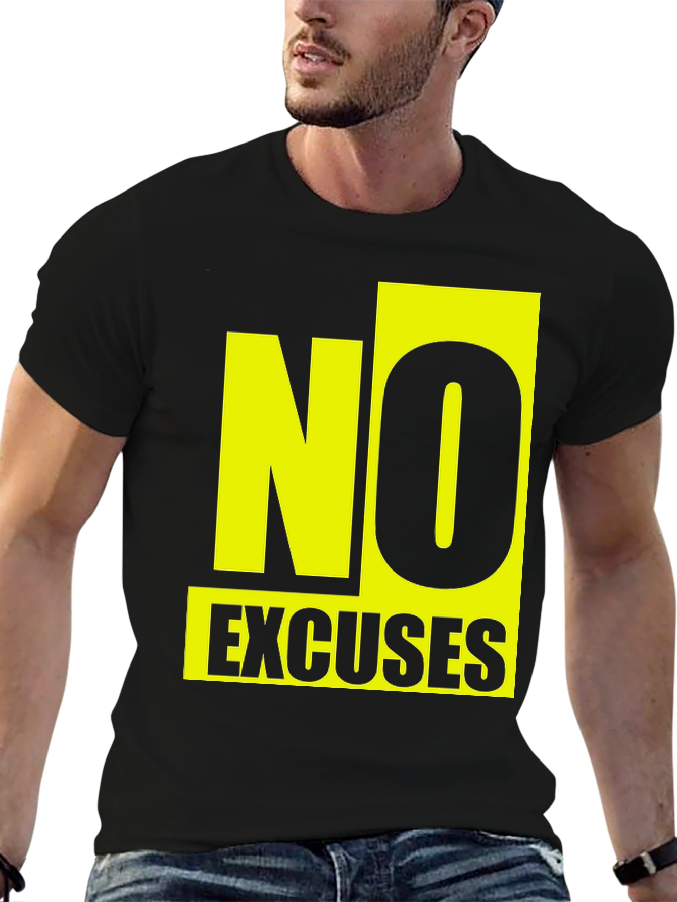 No Excuses Graphic T-Shirt - Motivational Black Tee