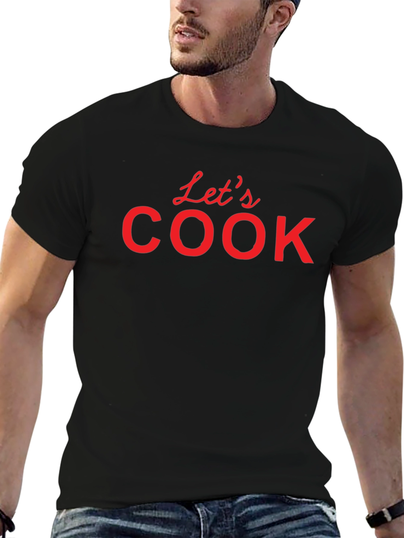 Lets Cook Graphic Tee - Black Cotton T-Shirt