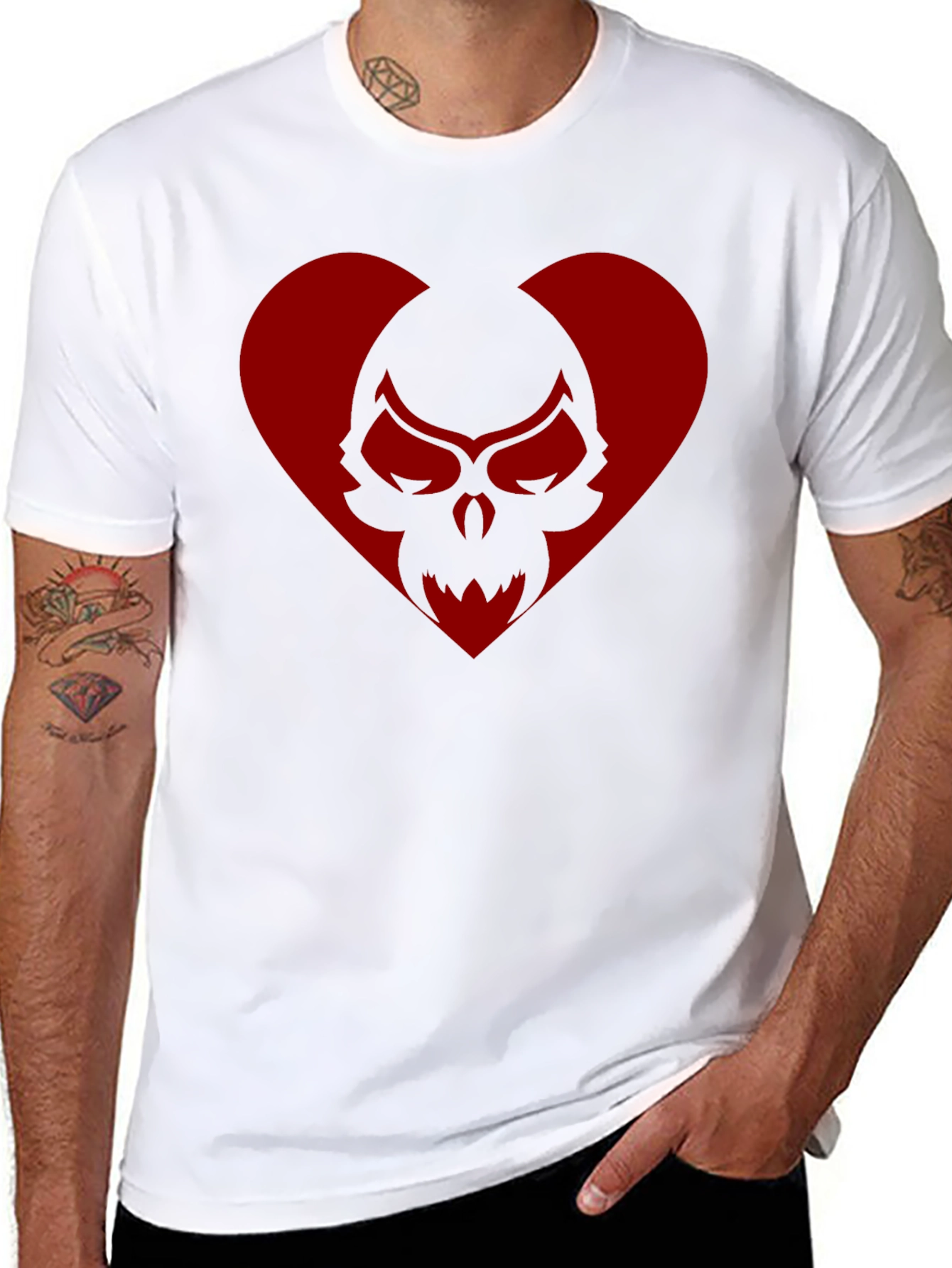 Skull Heart Graphic Tee - Cool Casual Shirt
