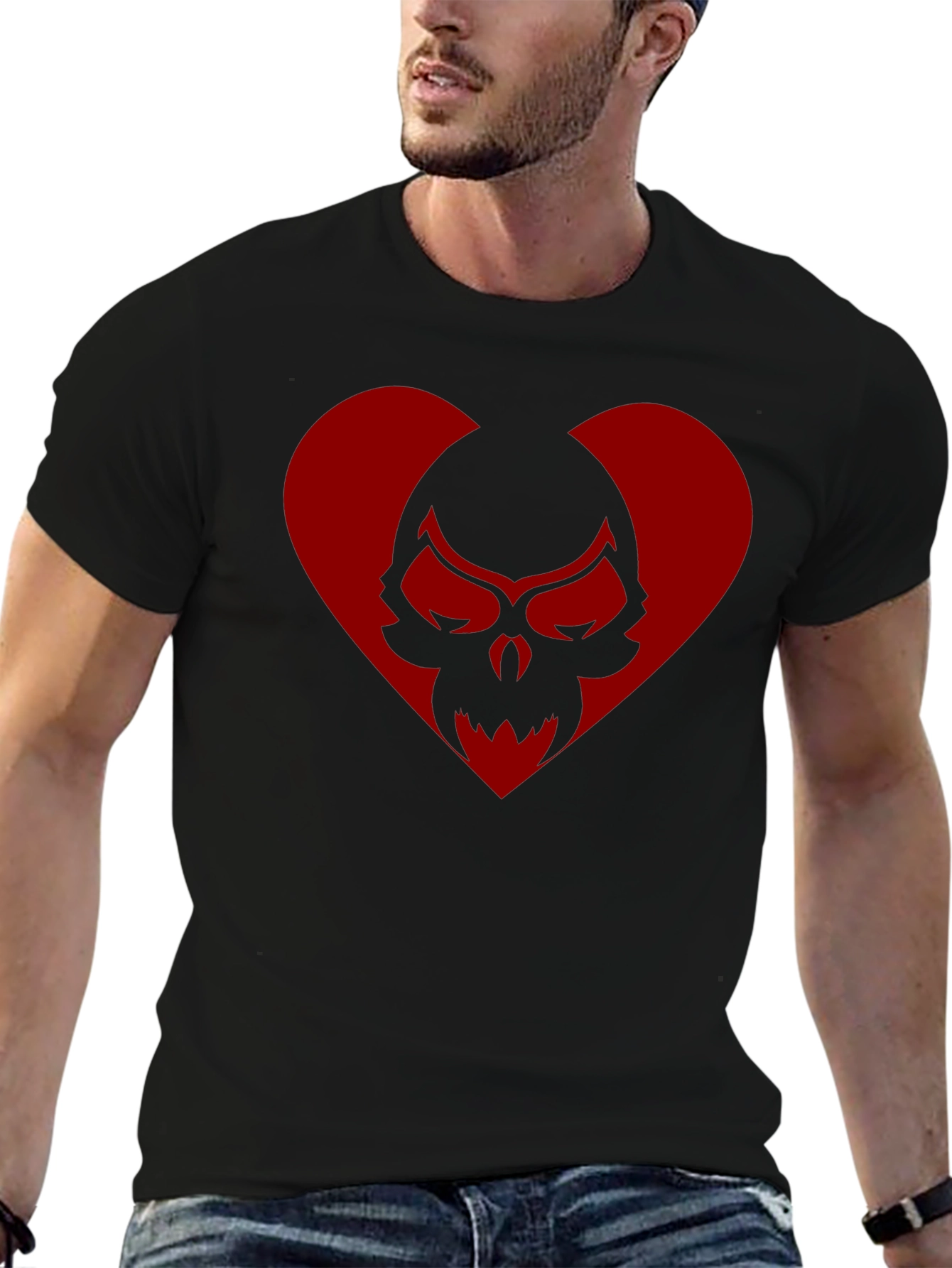 Skull Heart Graphic Tee - Cool Casual Shirt