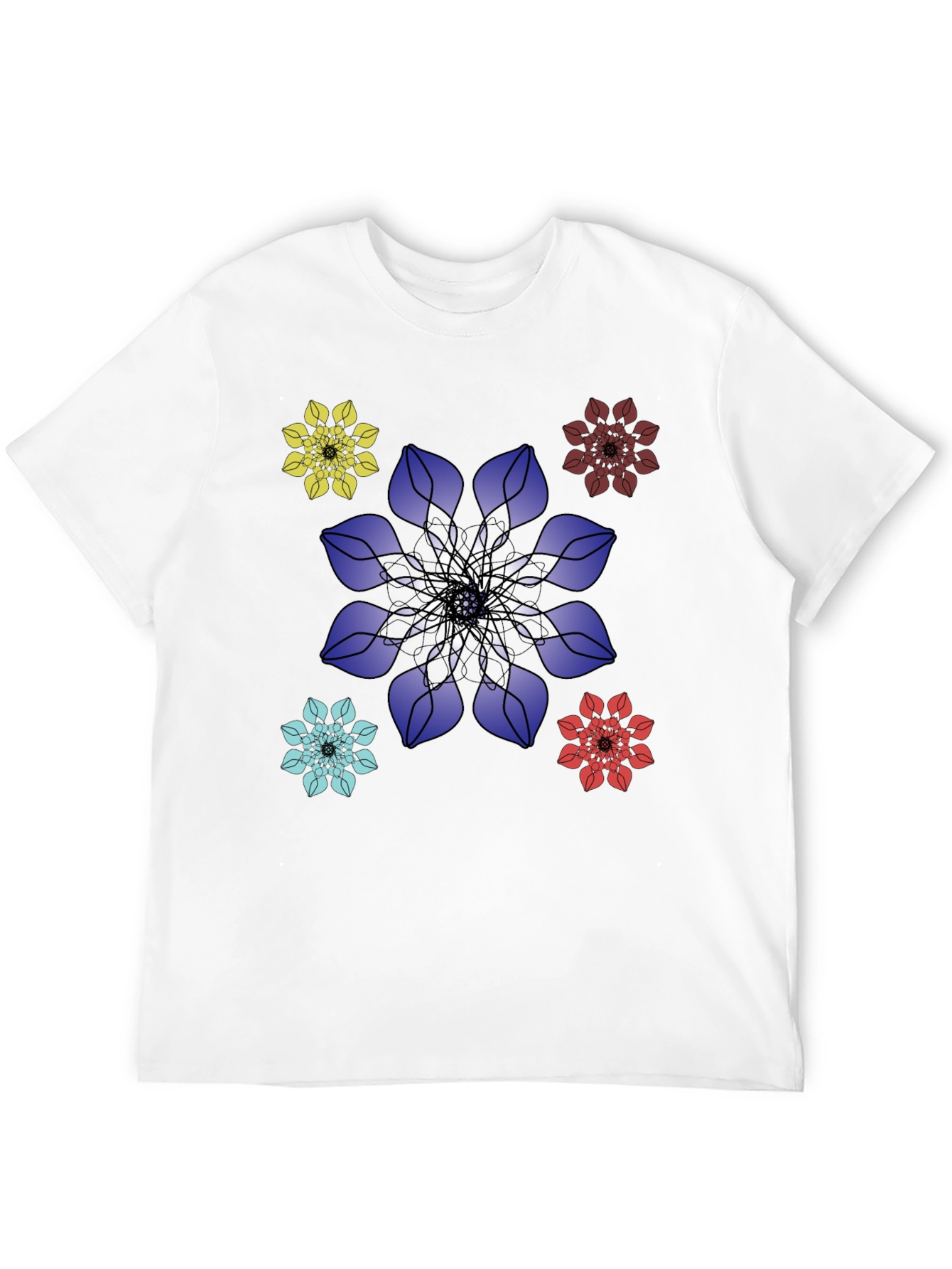 Floral Mandala Graphic Print Mens T-Shirt