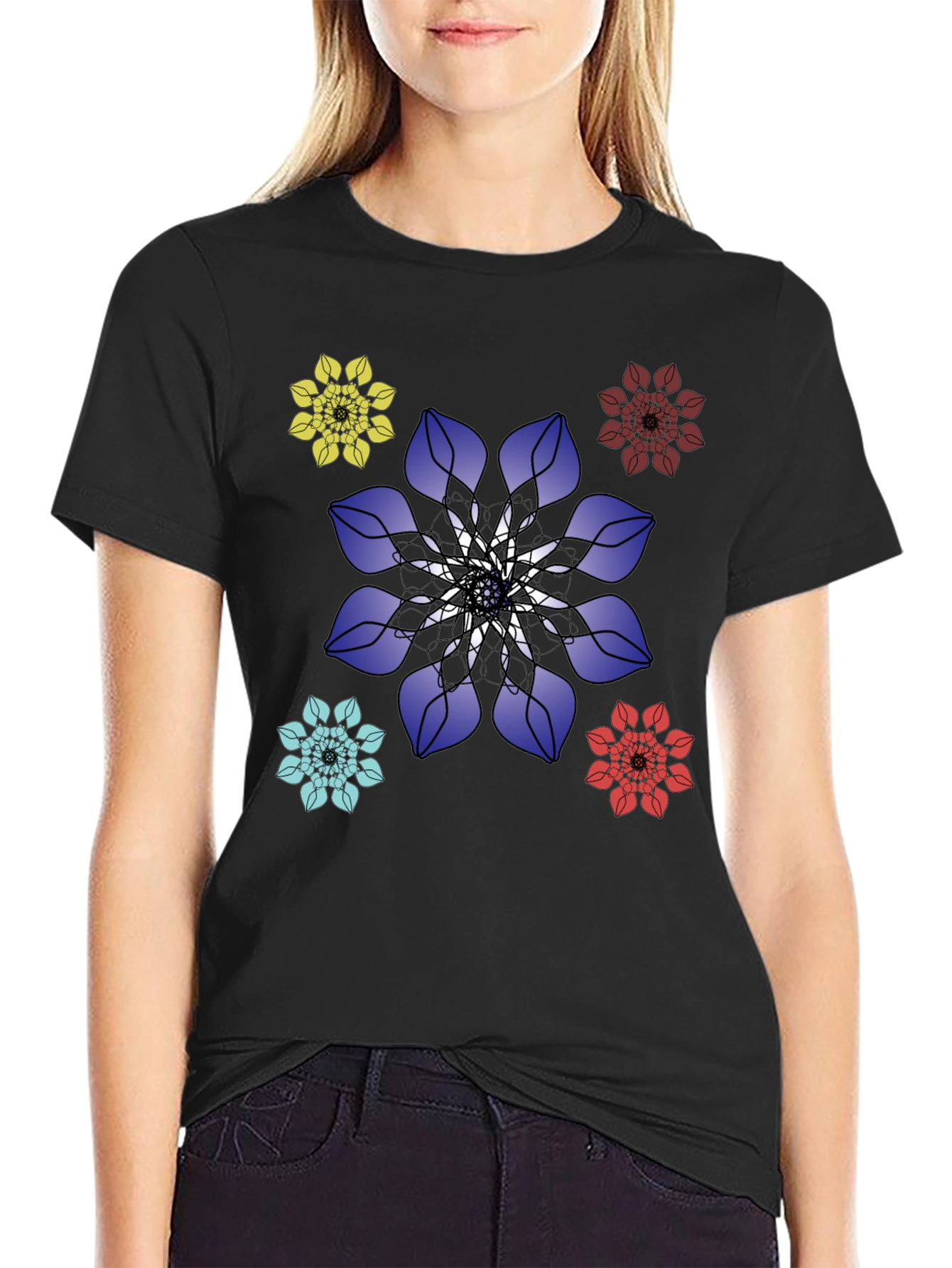 Floral Mandala Graphic Print Mens T-Shirt