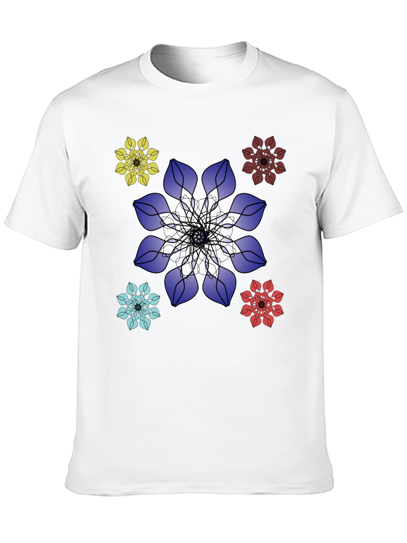 Floral Mandala Graphic Print Mens T-Shirt