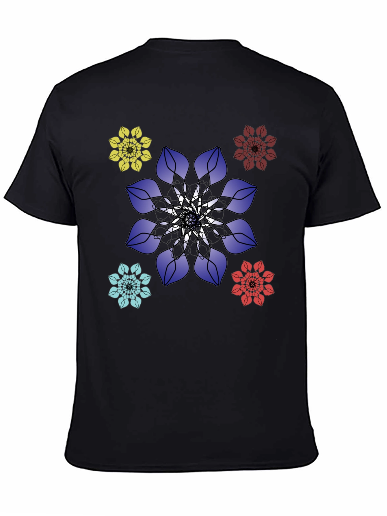 Floral Mandala Graphic Print Mens T-Shirt