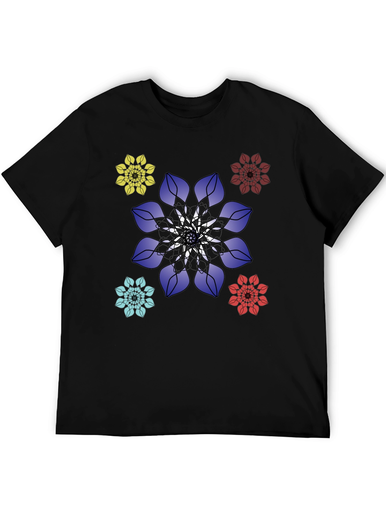 Floral Mandala Graphic Print Mens T-Shirt