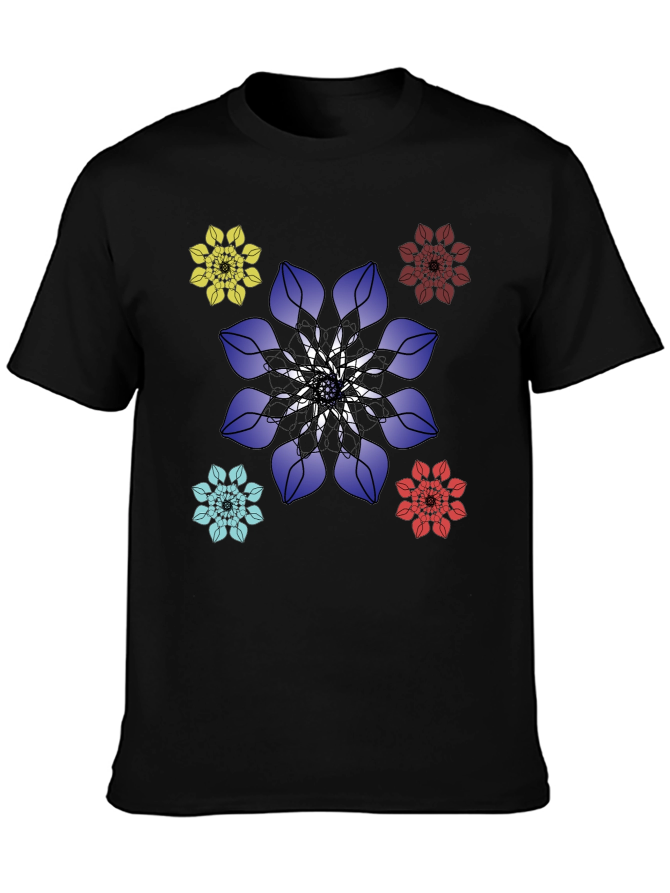 Floral Mandala Graphic Print Mens T-Shirt