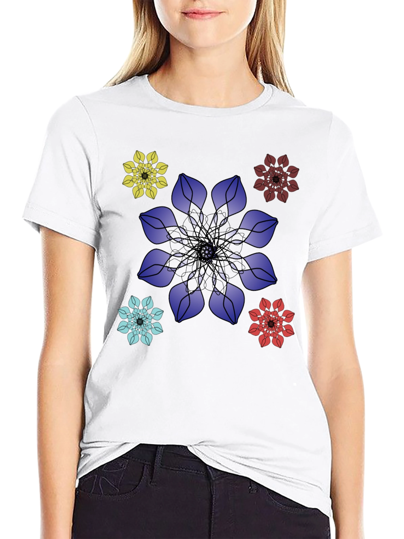 Floral Mandala Graphic Print Mens T-Shirt