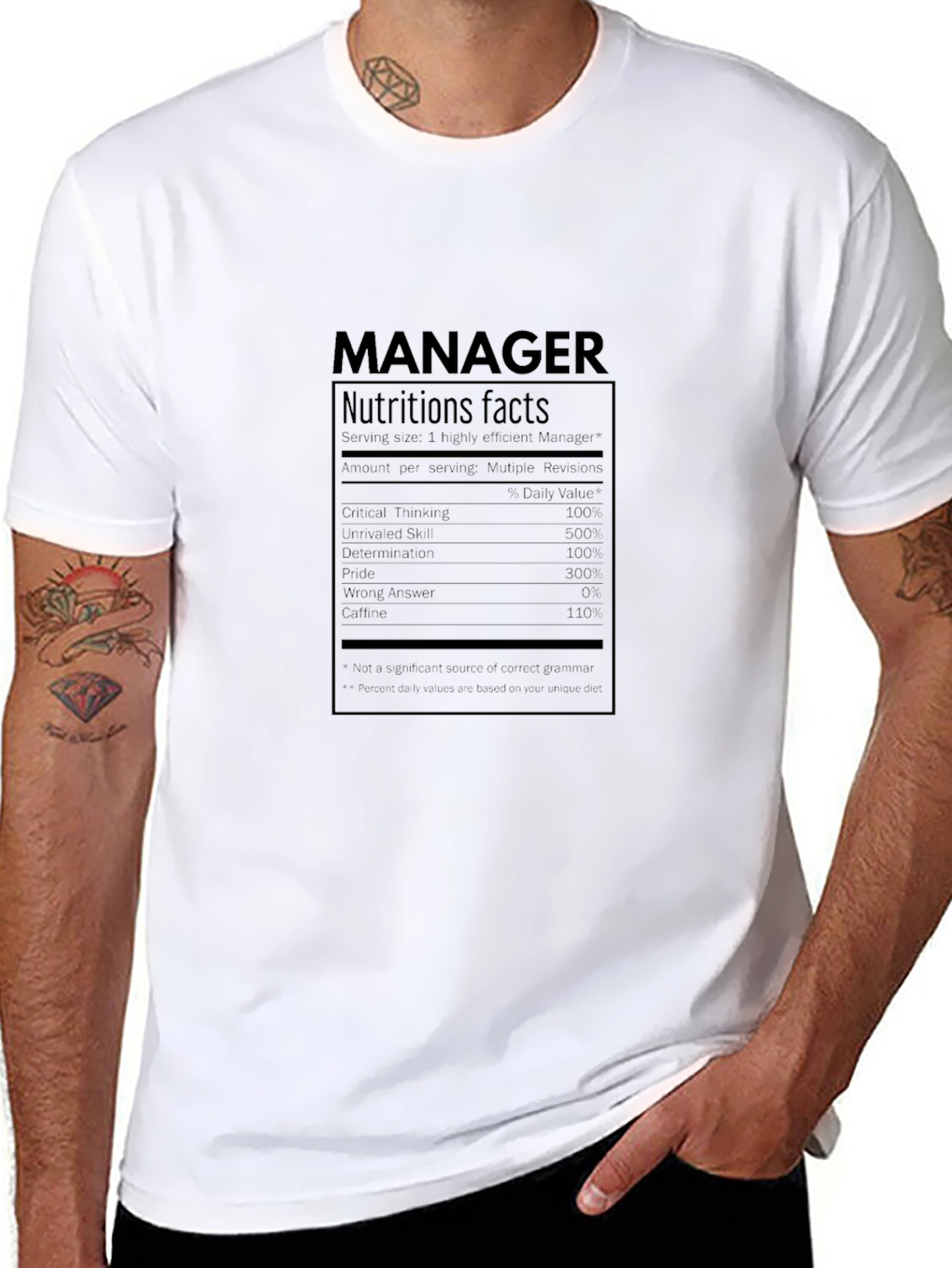 Manager Nutrition Facts T-Shirt