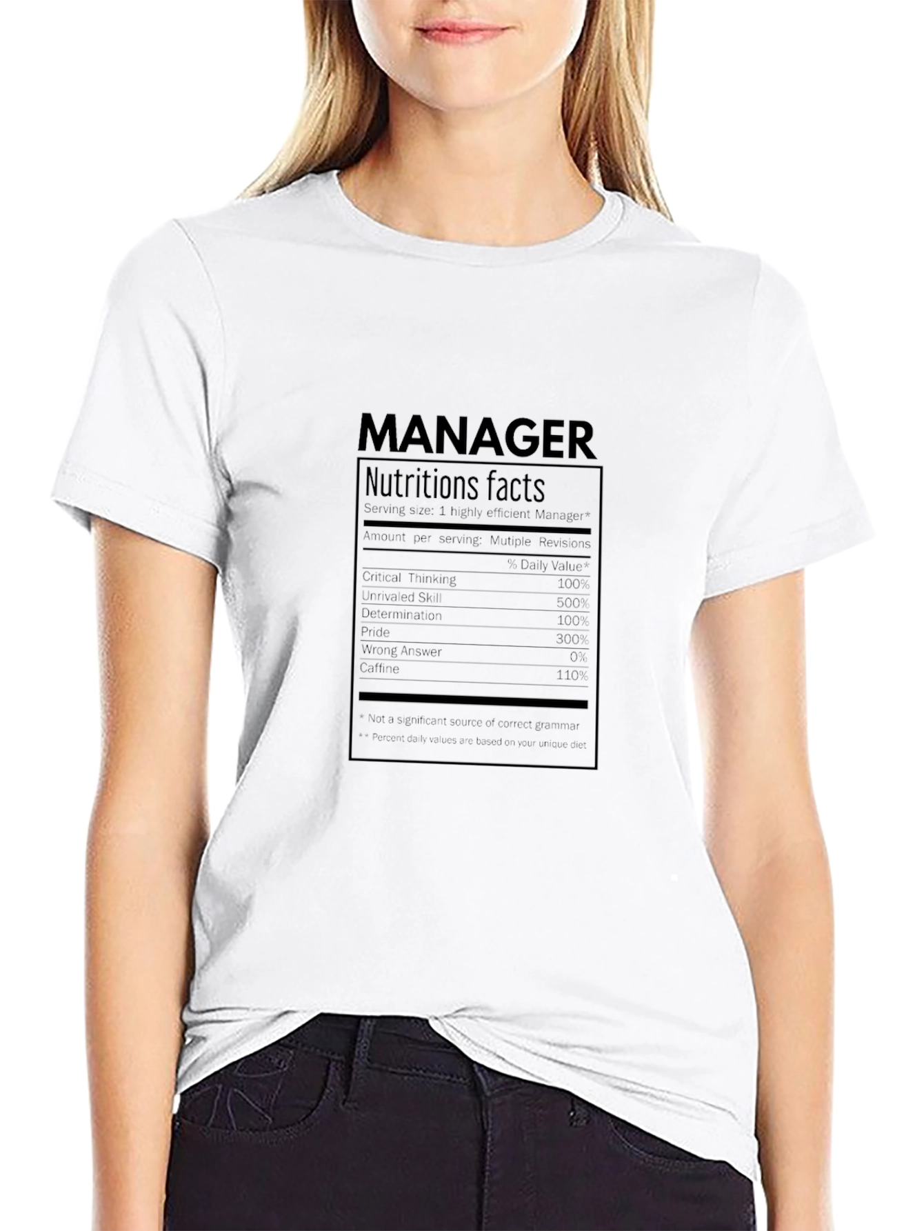 Manager Nutrition Facts T-Shirt