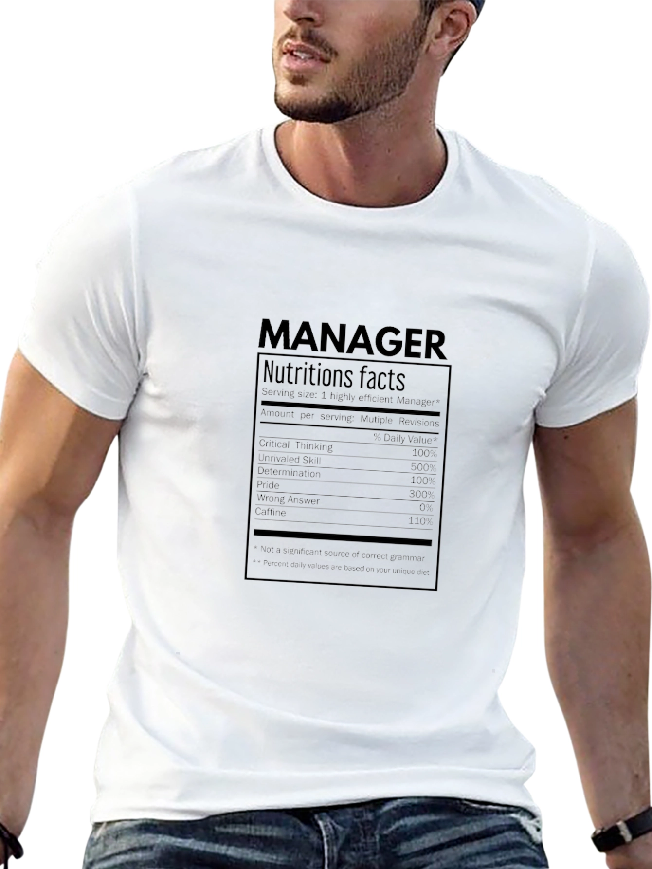 Manager Nutrition Facts T-Shirt