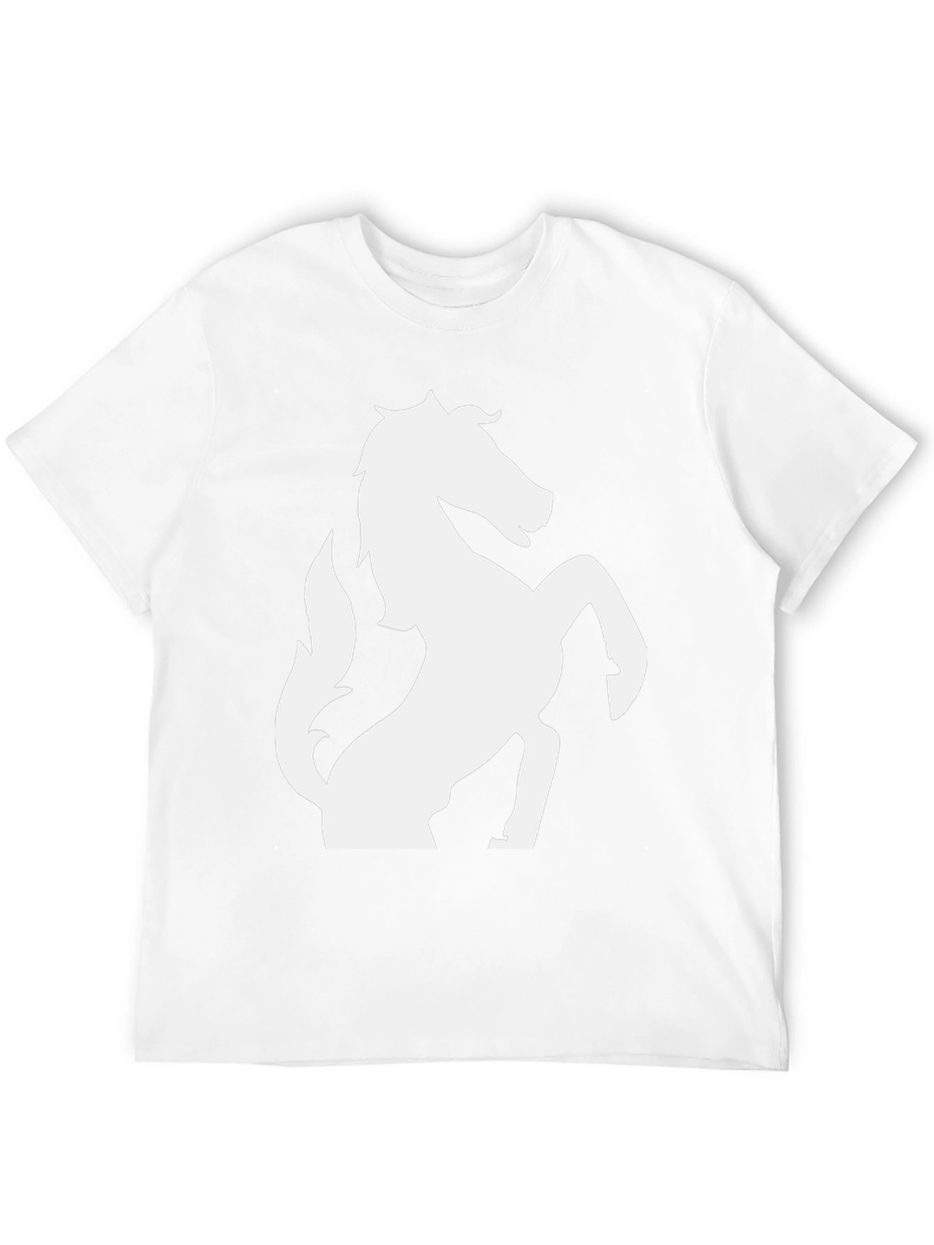 Black T-Shirt with White Horse Graphic