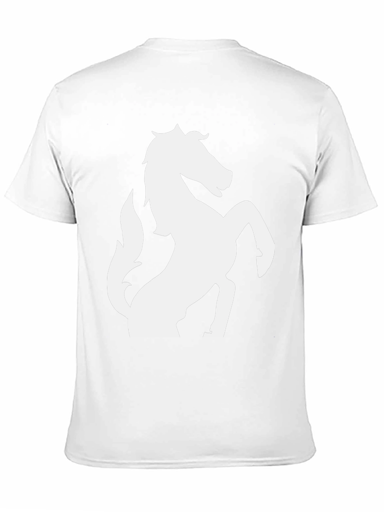 Black T-Shirt with White Horse Graphic