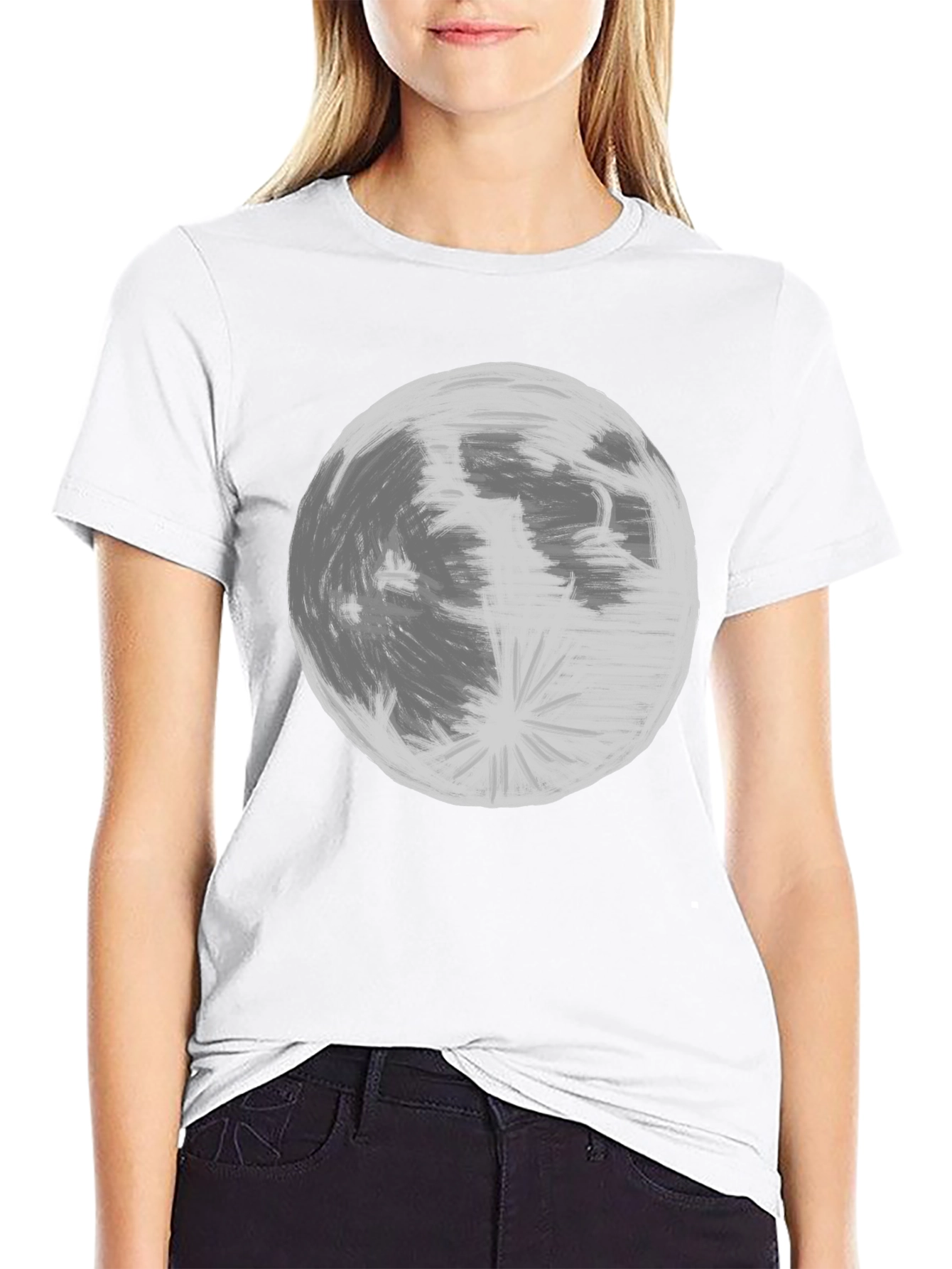 Moon Graphic Black T-Shirt | Celestial Tee