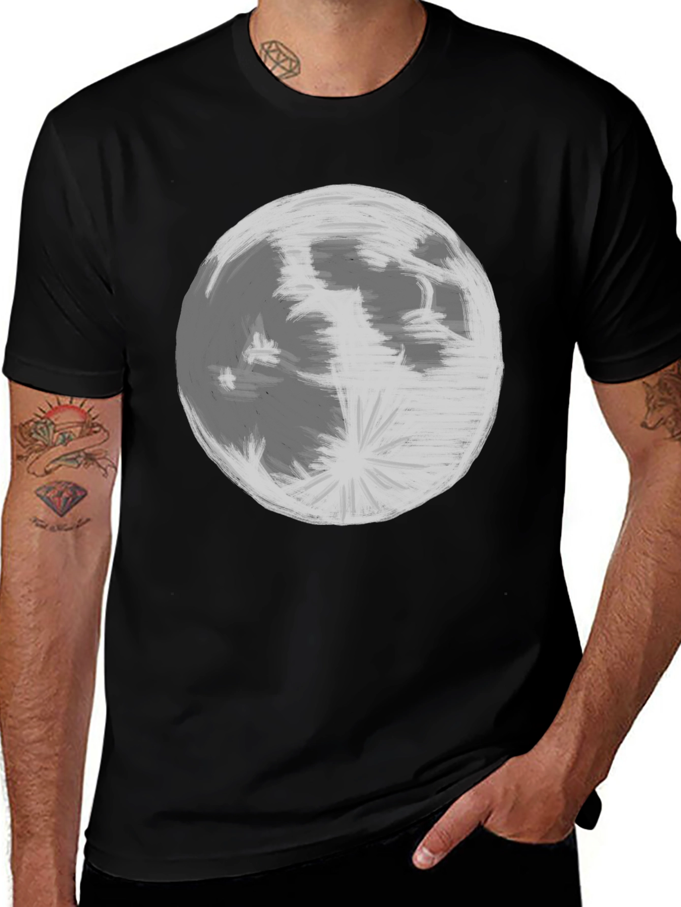 Moon Graphic Black T-Shirt | Celestial Tee