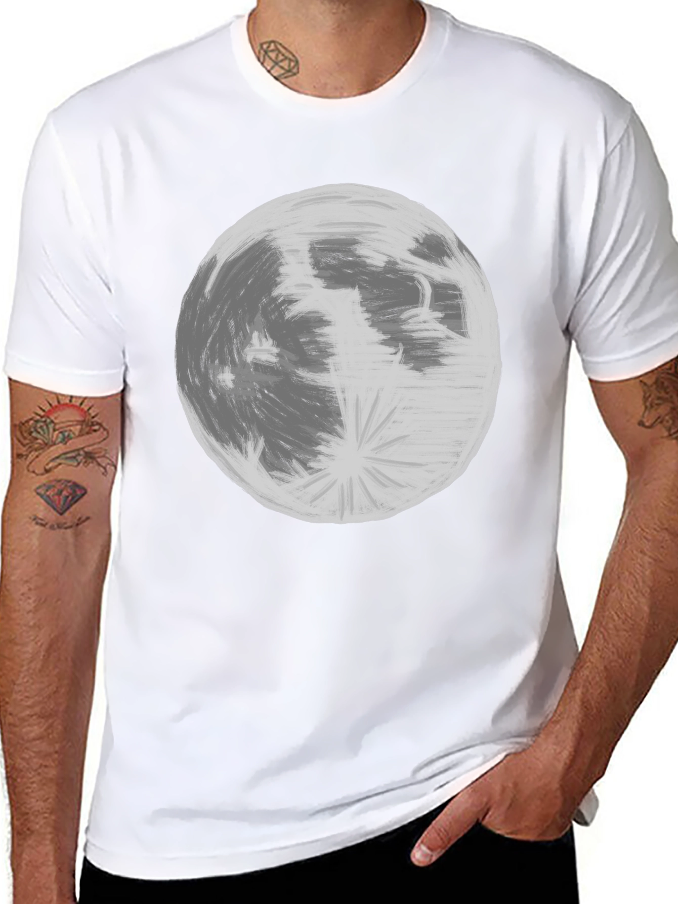 Moon Graphic Black T-Shirt | Celestial Tee