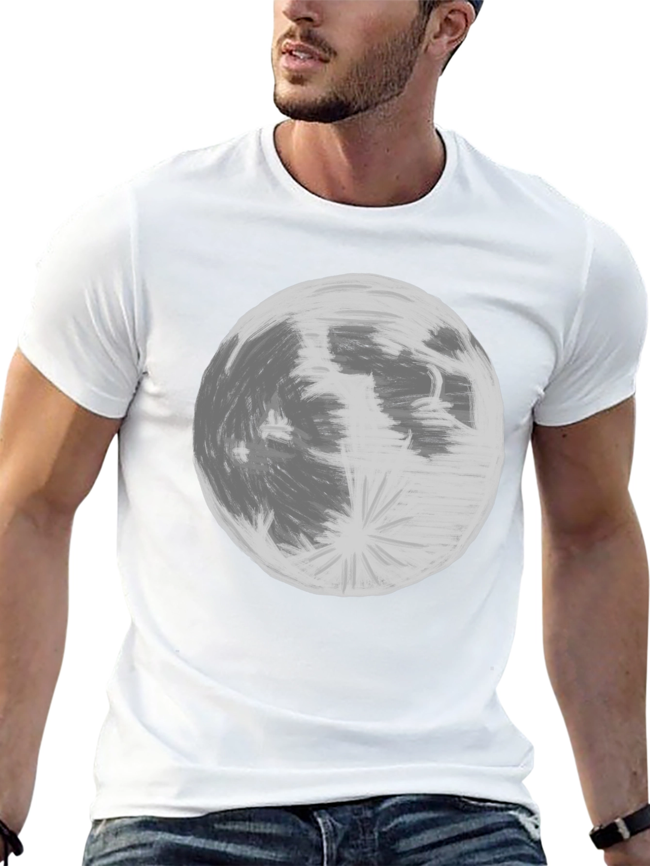 Moon Graphic Black T-Shirt | Celestial Tee