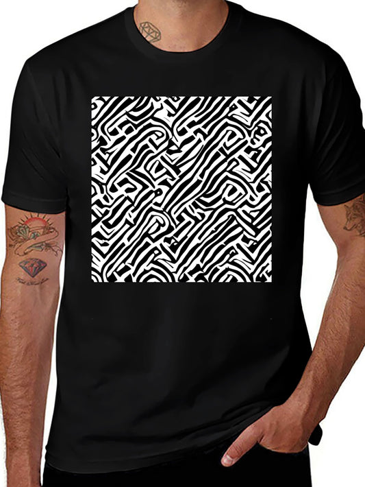 Abstract Black and White Graphic Tee