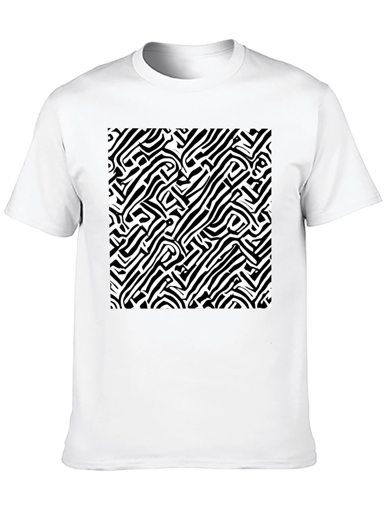 Abstract Black and White Graphic Tee