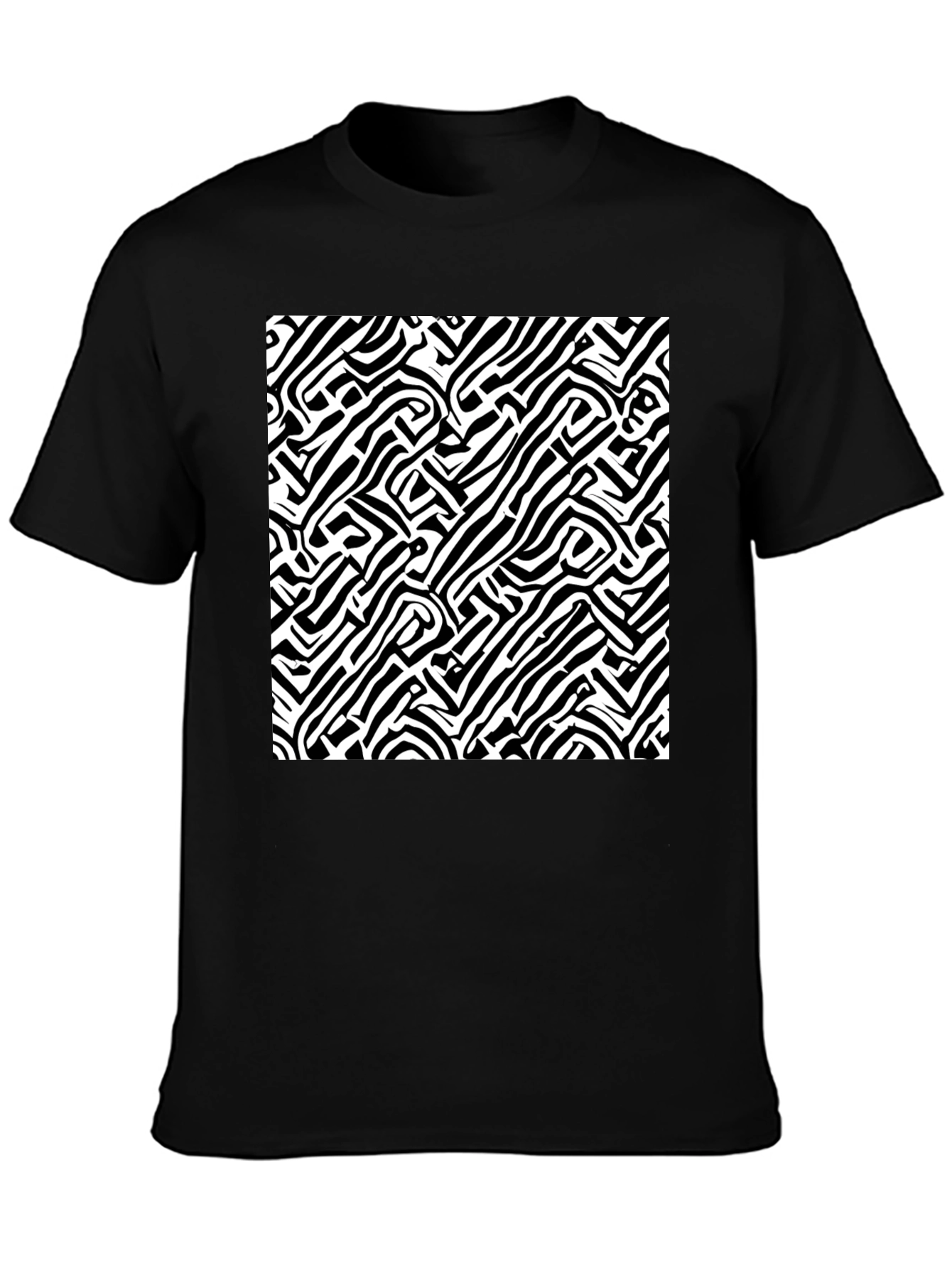 Abstract Black and White Graphic Tee