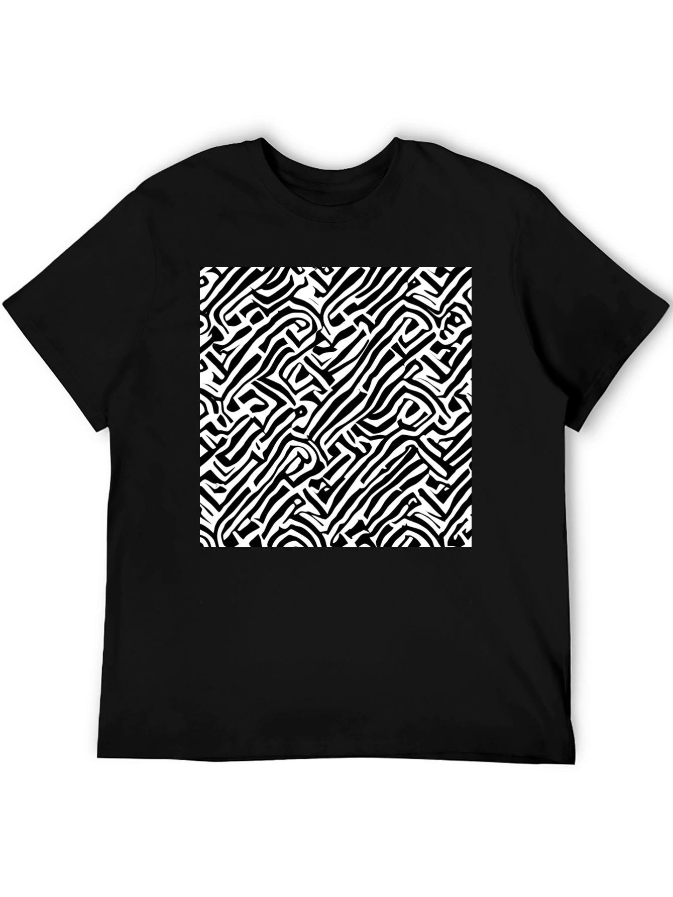 Abstract Black and White Graphic Tee