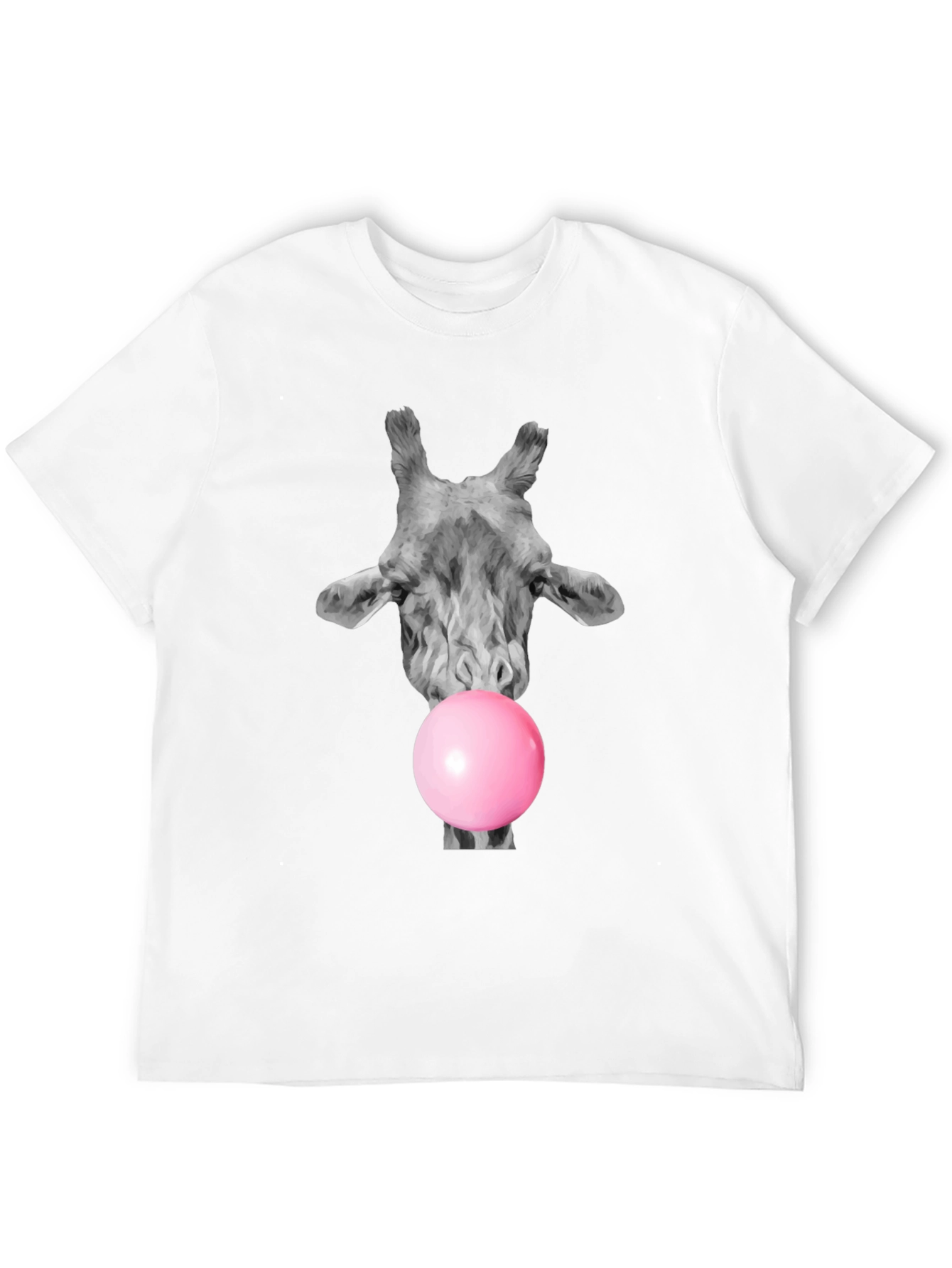 Giraffe Bubblegum T-Shirt - Black Cotton Tee