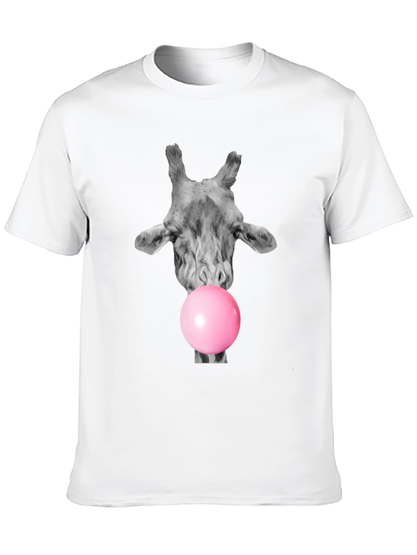 Giraffe Bubblegum T-Shirt - Black Cotton Tee