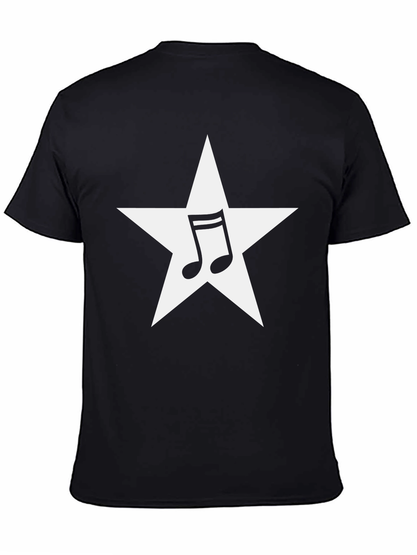 Star Music Note Graphic Tee - Black