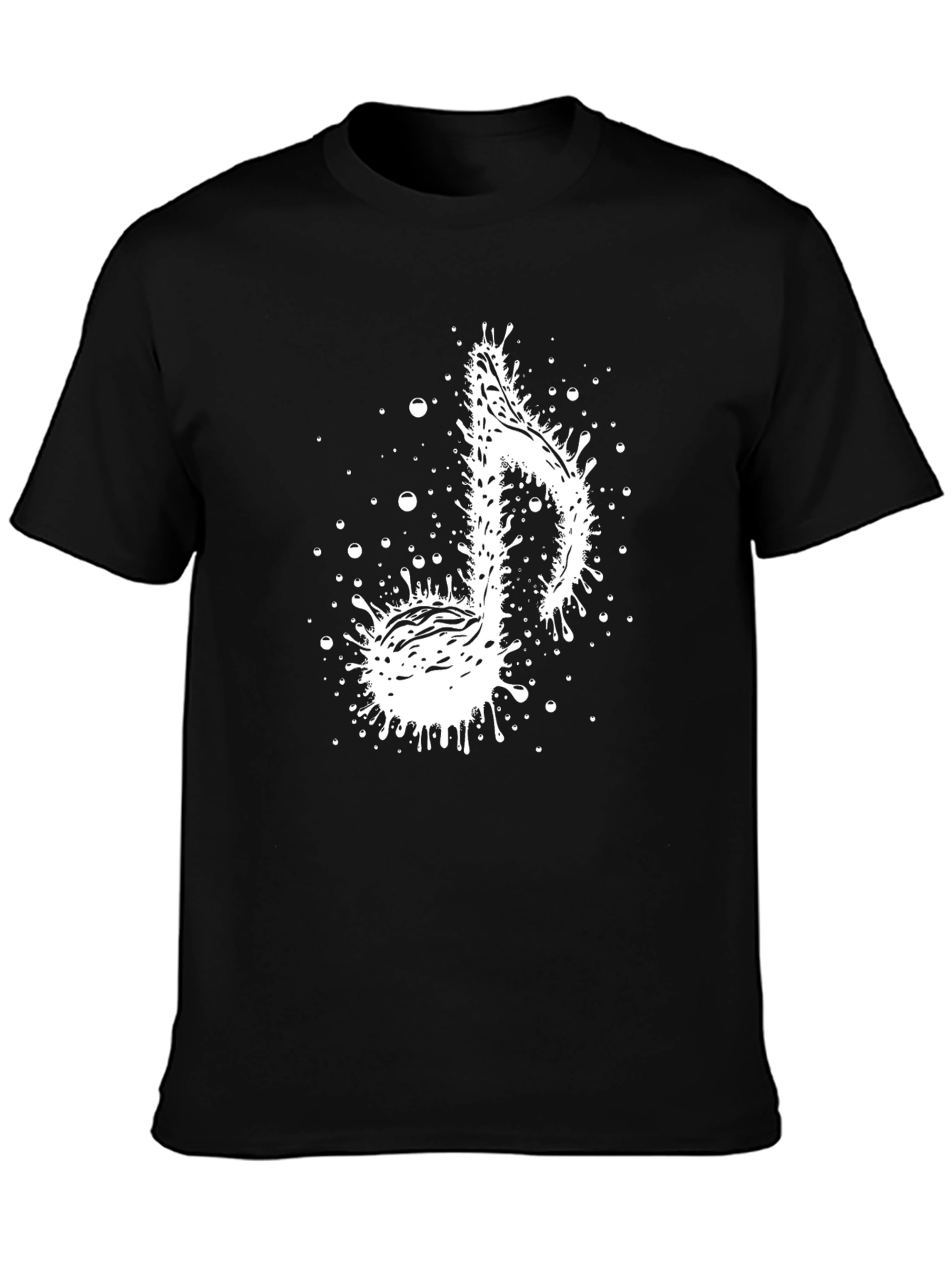 Musical Note Graphic Tee - Stylish Black T-Shirt