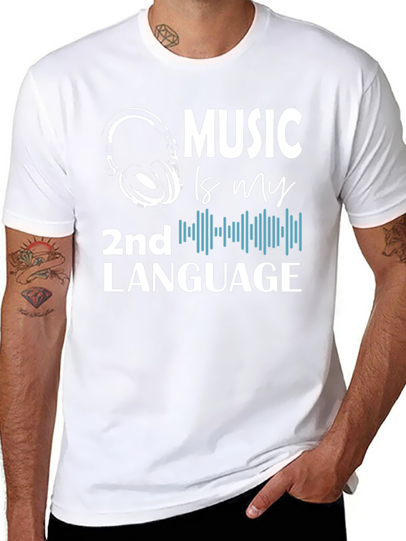 Music is My 2nd Language Graphic T-Shirt