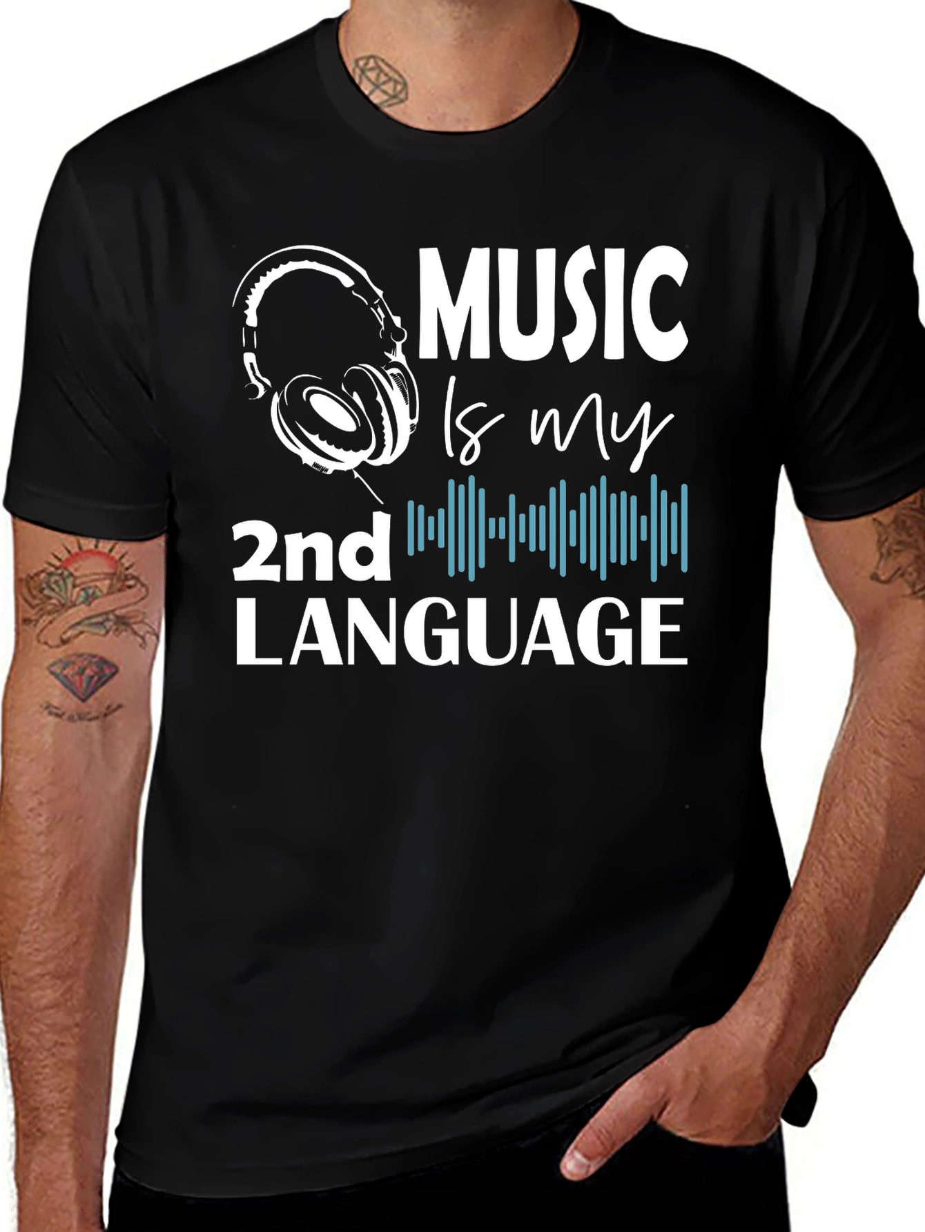 Music is My 2nd Language Graphic T-Shirt