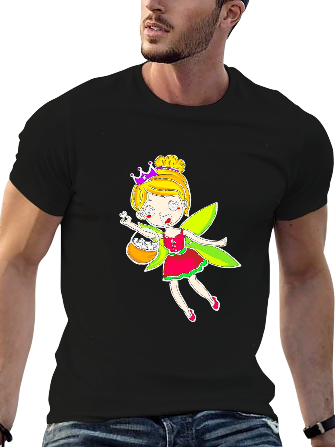 Fairy Graphic Tee - Whimsical Black T-Shirt