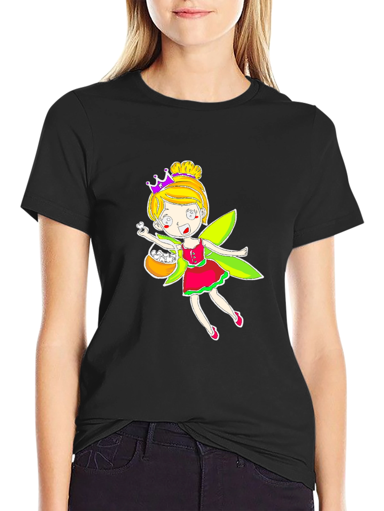 Fairy Graphic Tee - Whimsical Black T-Shirt