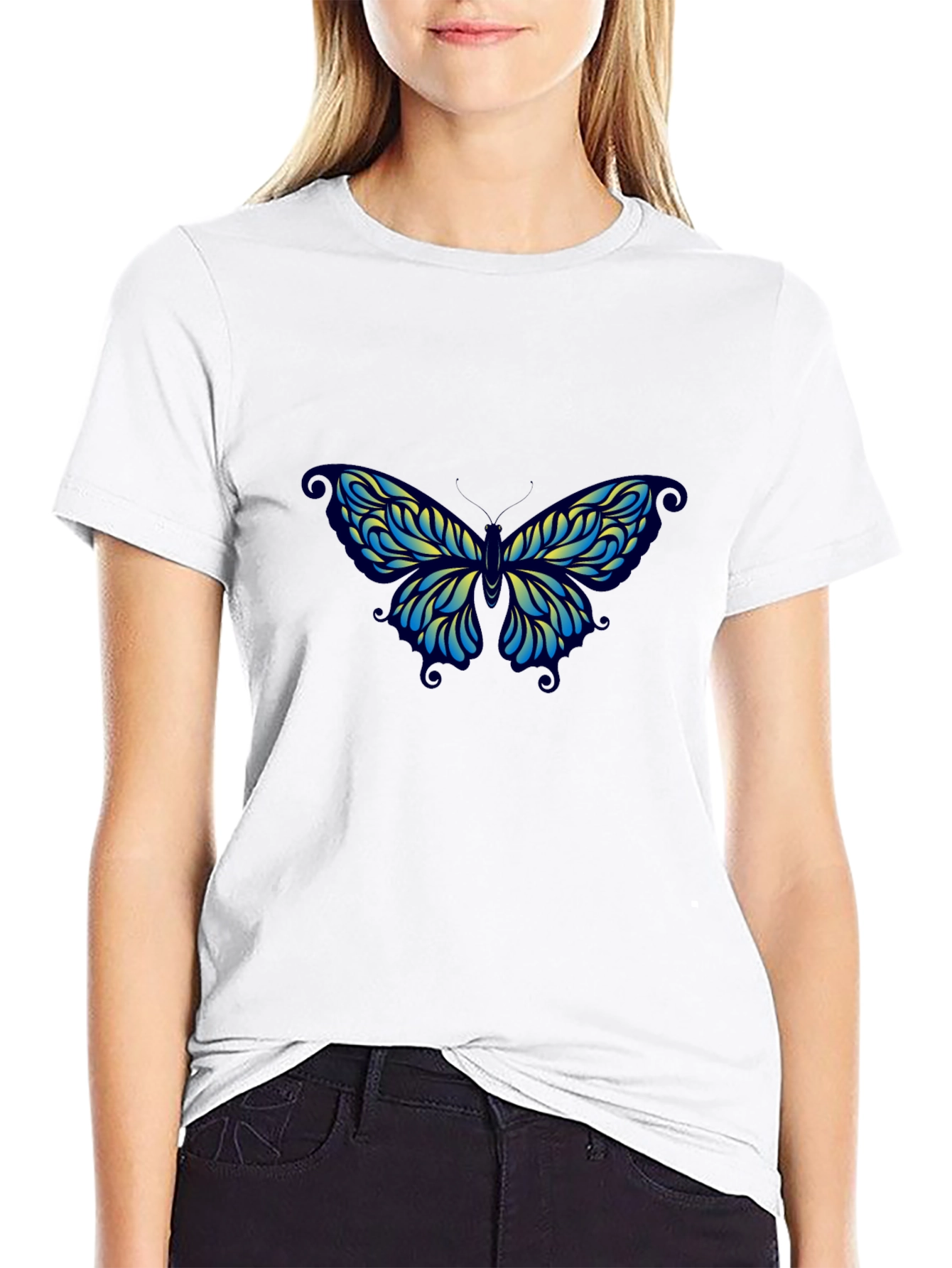 Butterfly Graphic Black T-Shirt - Stylish & Comfortable