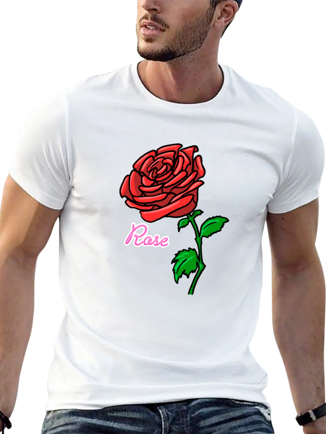 Rose Graphic Black T-Shirt