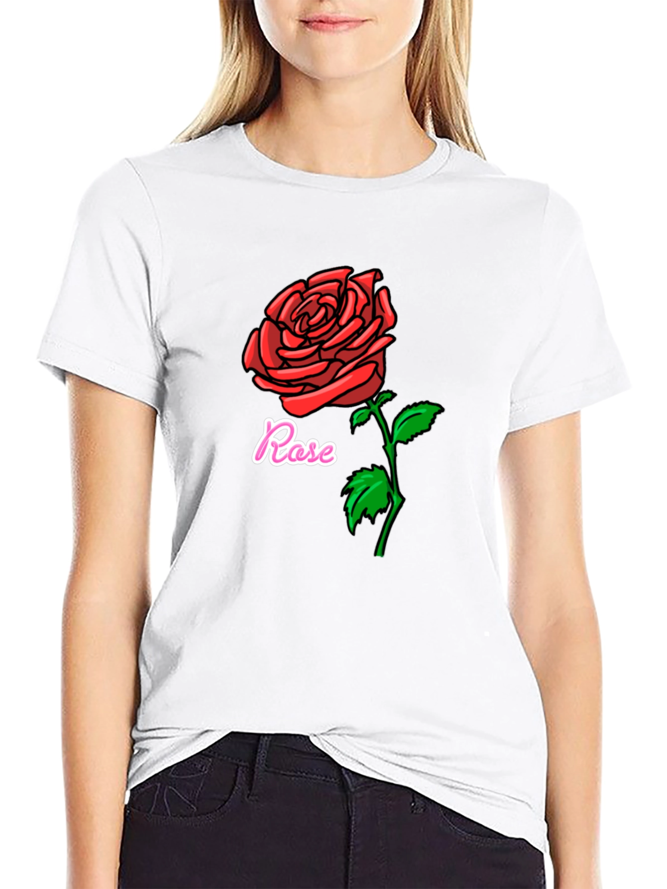 Rose Graphic Black T-Shirt