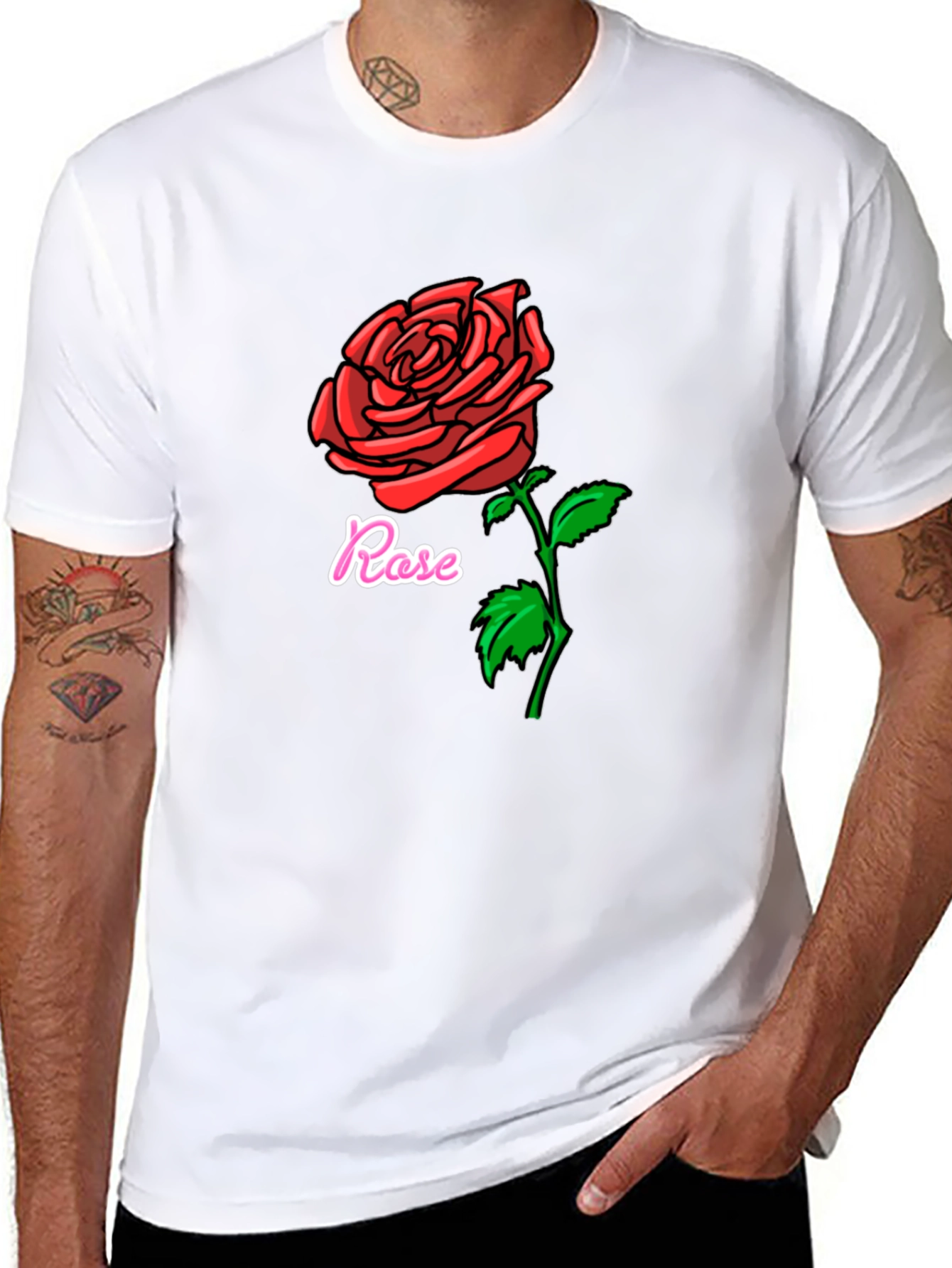 Rose Graphic Black T-Shirt