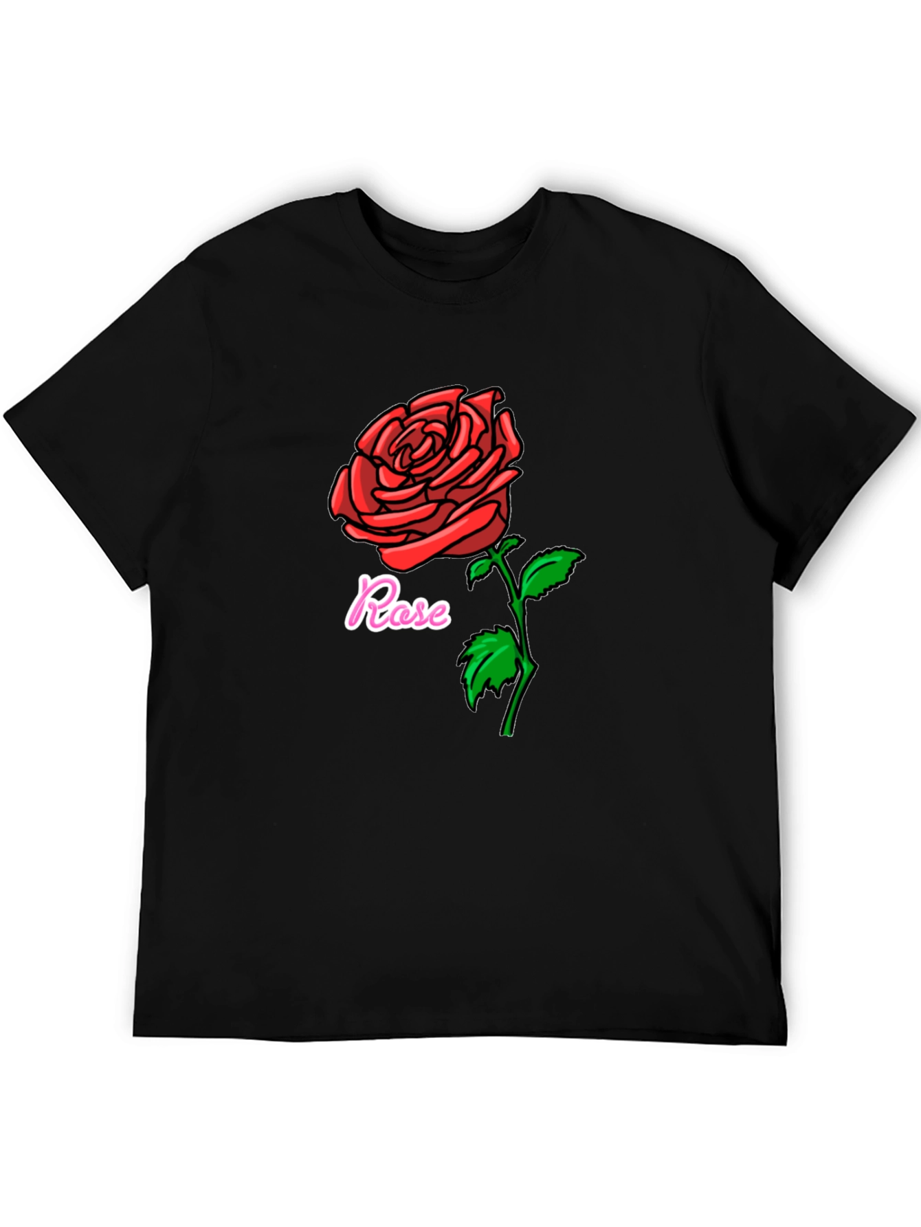 Rose Graphic Black T-Shirt