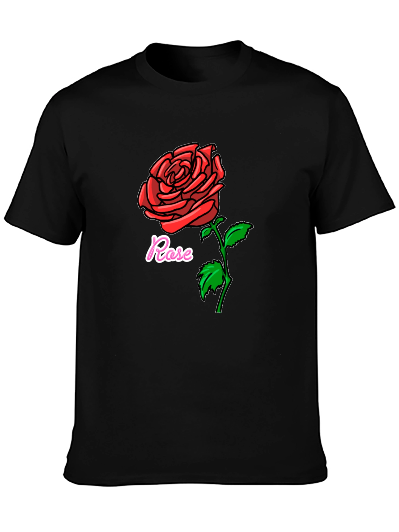 Rose Graphic Black T-Shirt