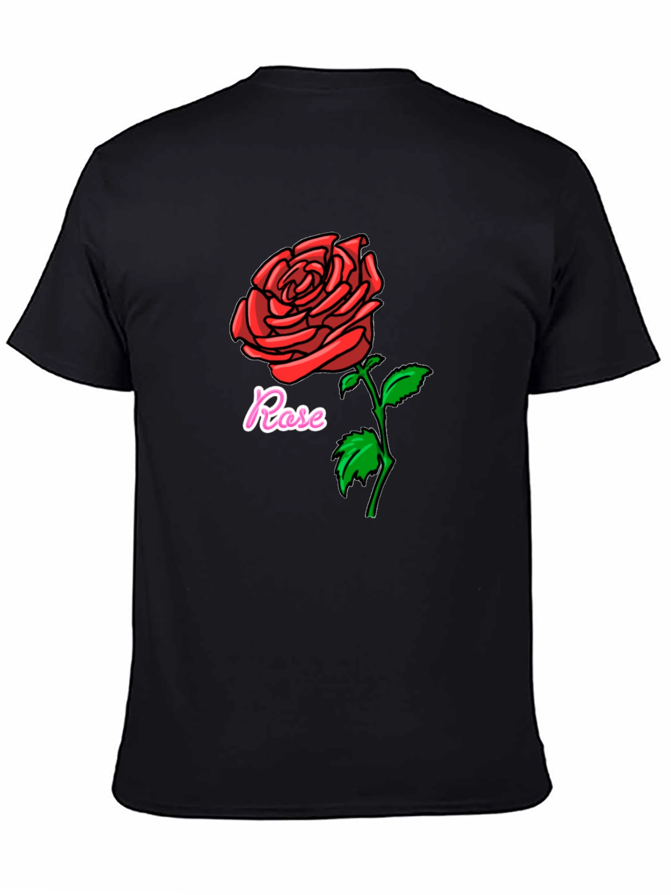 Rose Graphic Black T-Shirt