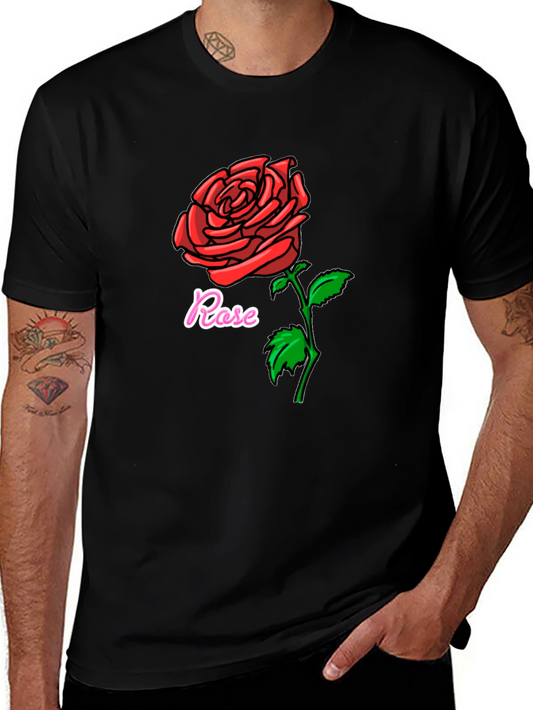 Rose Graphic Black T-Shirt