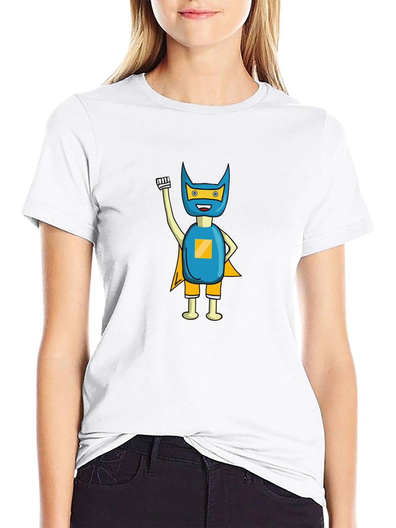 Superhero Graphic Tee - Black Cotton Blend