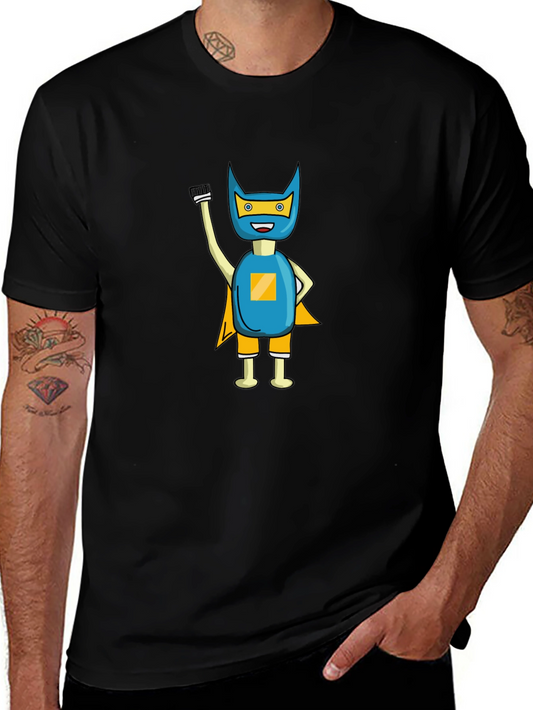 Superhero Graphic Tee - Black Cotton Blend