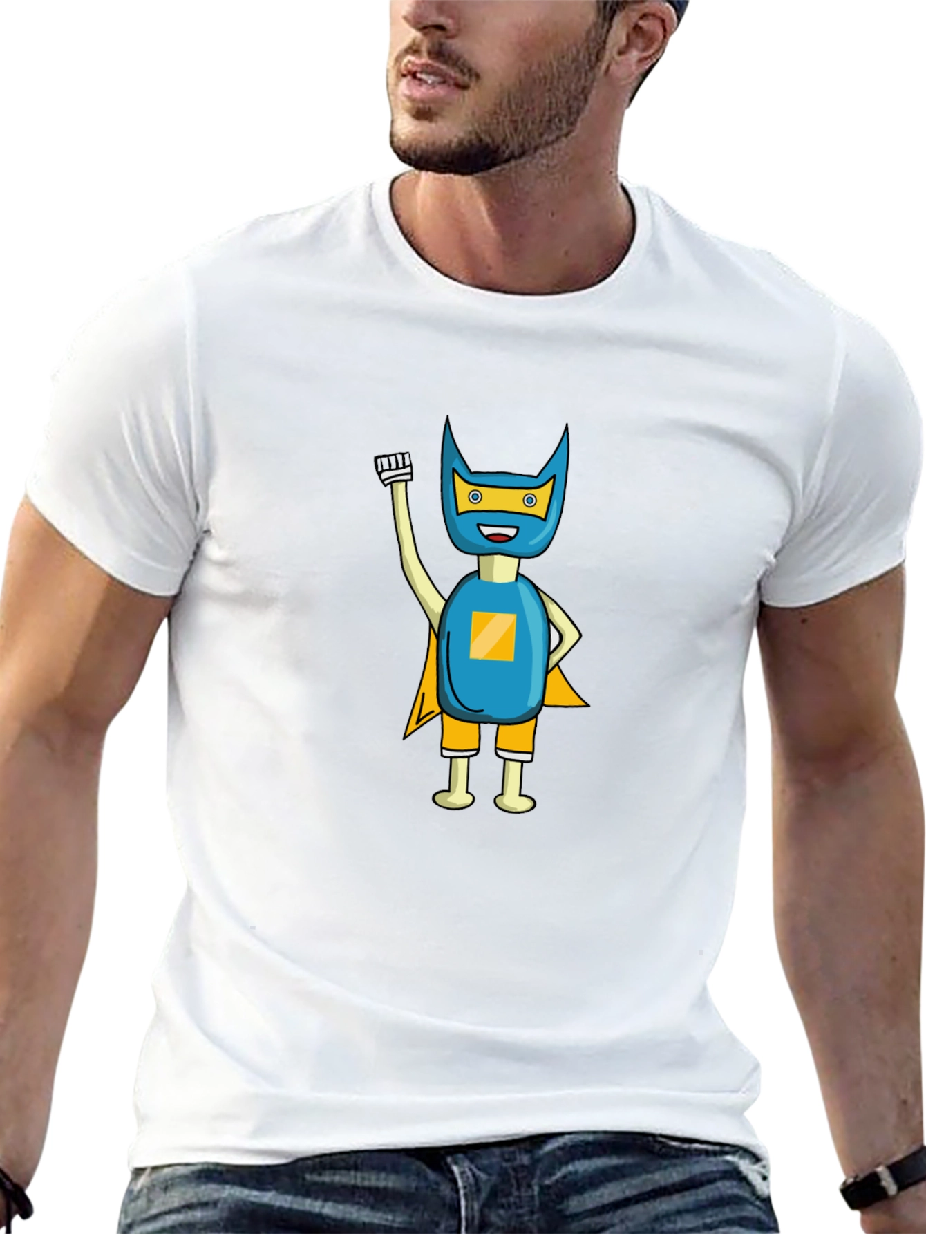 Superhero Graphic Tee - Black Cotton Blend