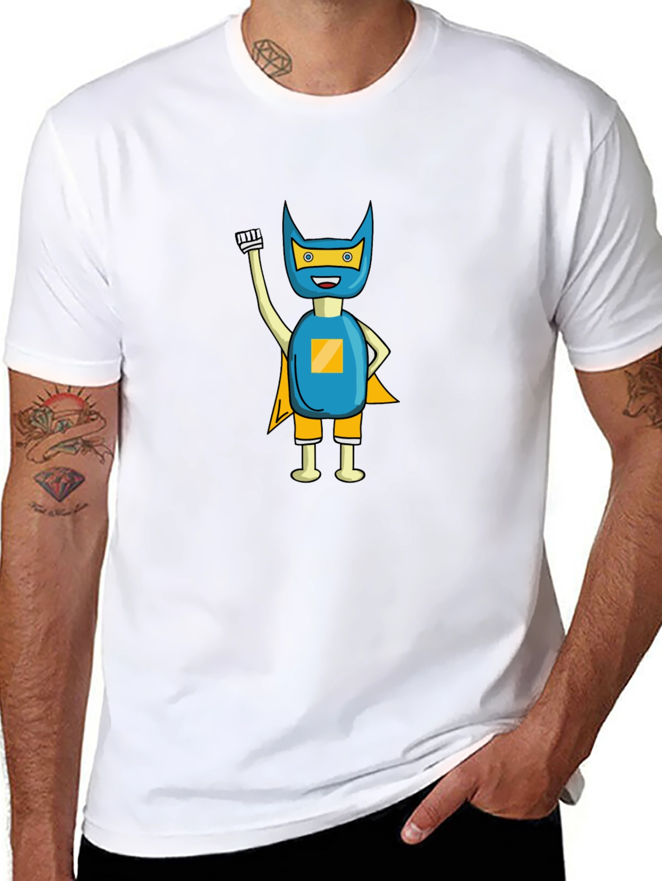 Superhero Graphic Tee - Black Cotton Blend