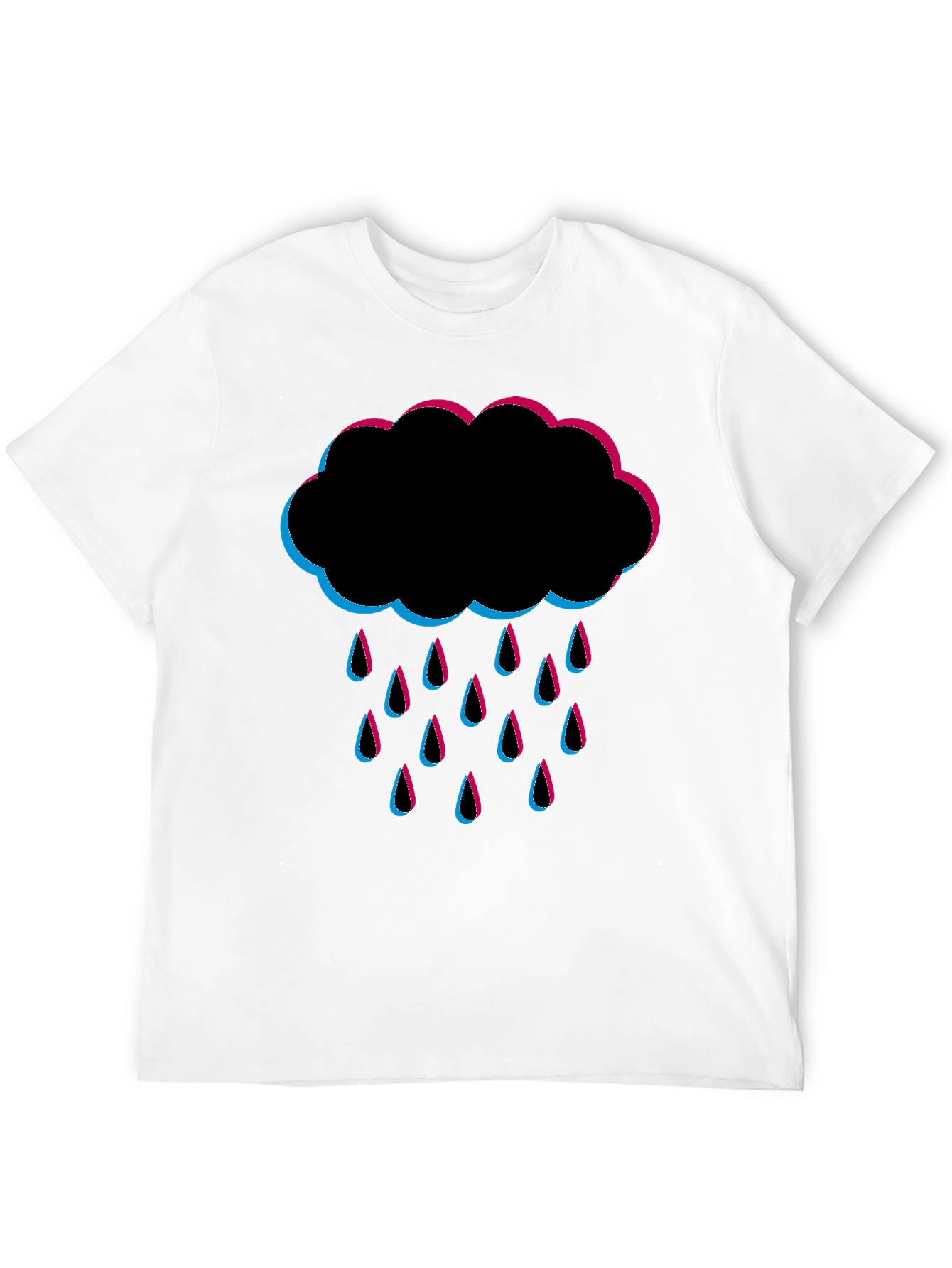 Rain Cloud Graphic Tee - Black Cotton T-Shirt